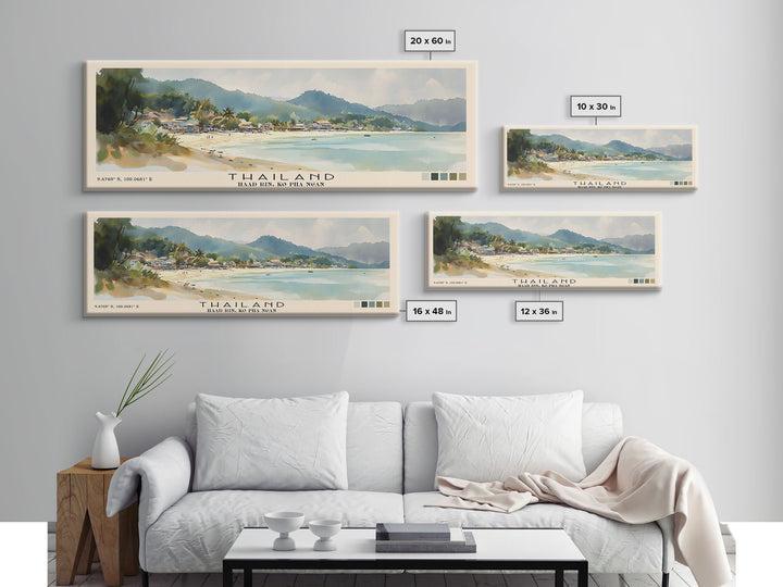 Thailand, Haad Rin, Ko Pha Ngan Watercolor Print, Vacation Gift, Haad Rin, Ko Pha Ngan Wall Art, Beach Painting, Beach Decor, Beach Or Lakehouse Art