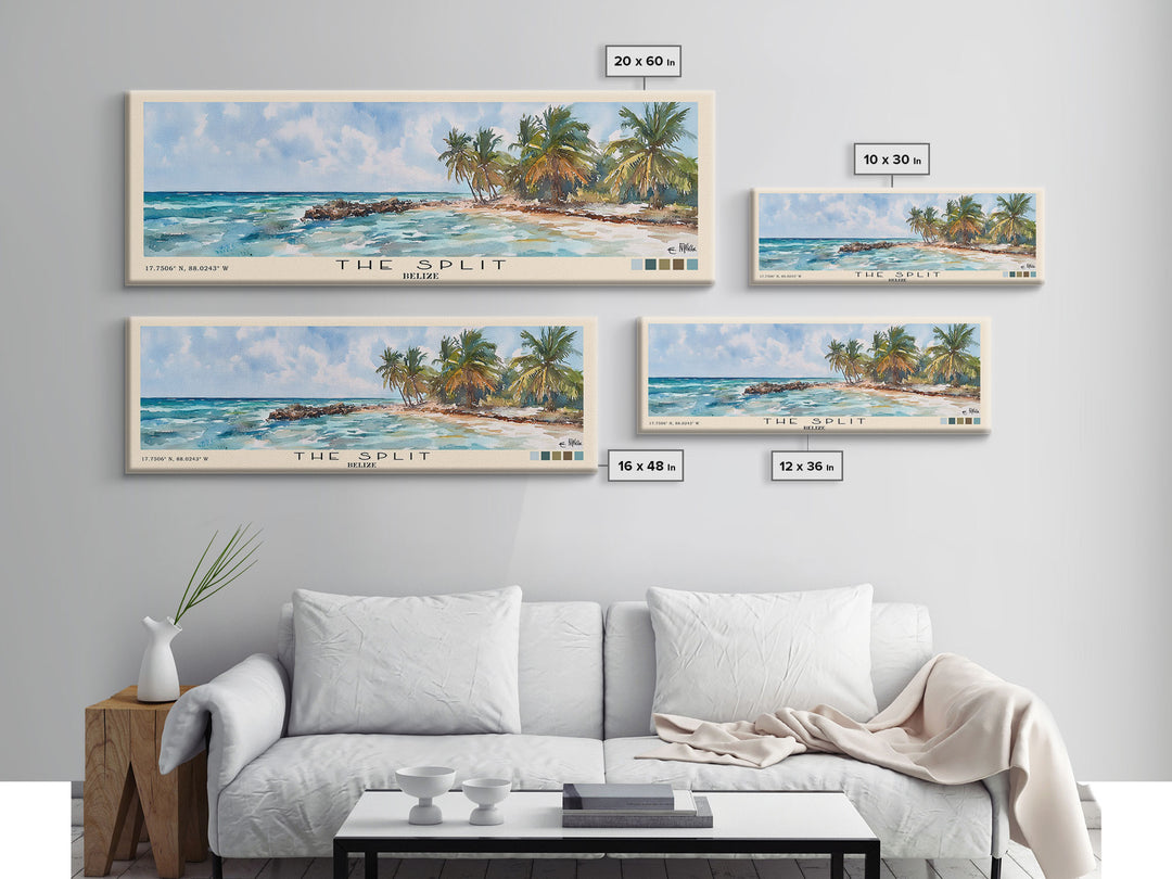 The Split, Belize Watercolor Beach Print, Vacation Gift, Belize Wall Art, Beach Painting, Beach Decor, Beach Painting