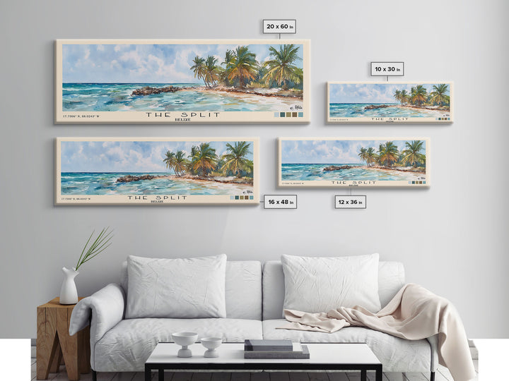 The Split, Belize Watercolor Beach Print, Vacation Gift, Belize Wall Art, Beach Painting, Beach Decor, Beach Painting