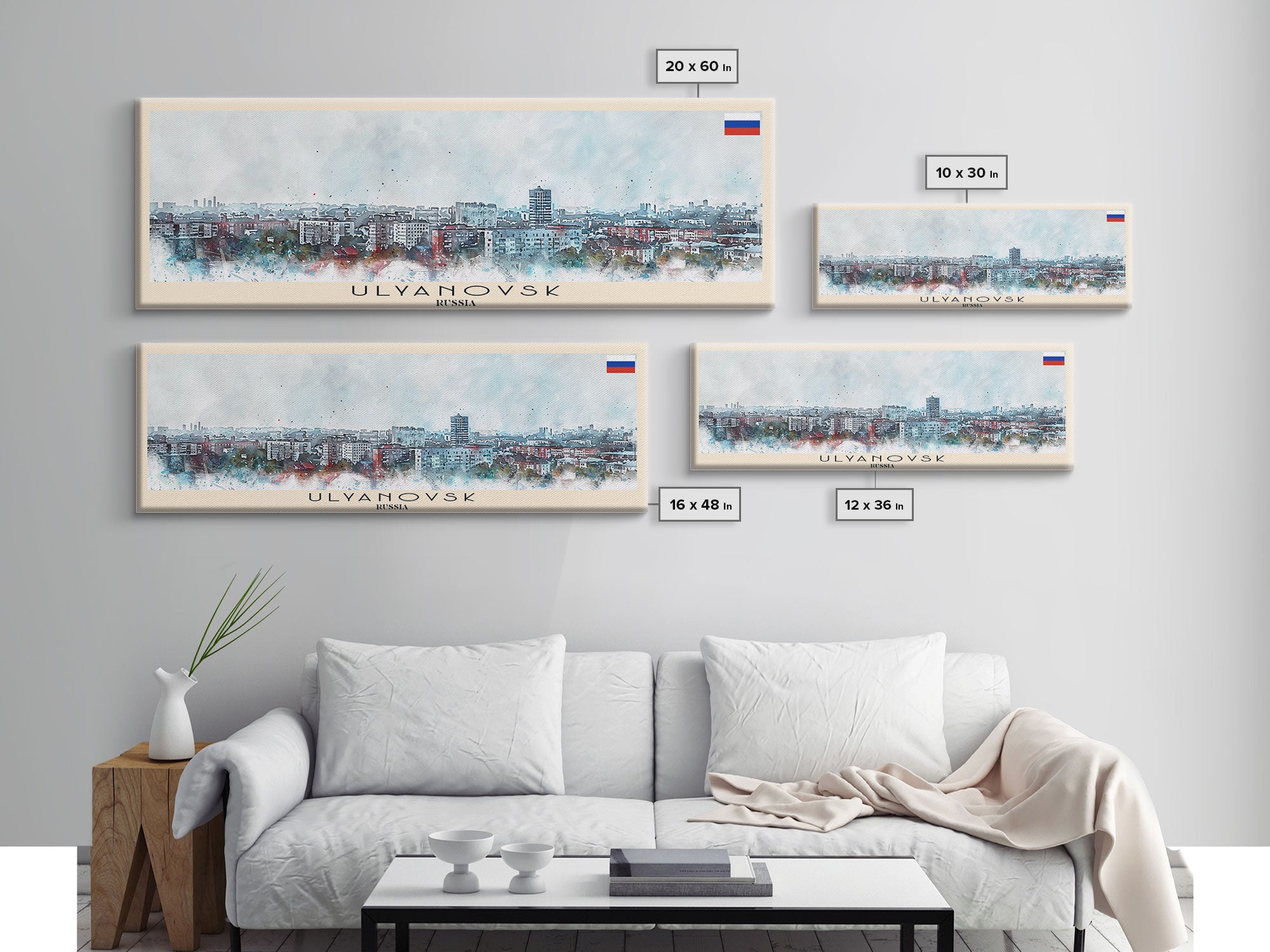 Ulyanovsk Russia Travel Art, City Art, Framed Canvas Print or Metal Wall Art, Europe Travel Poster, Panoramic Wall Art, Extra Wide Wall Art