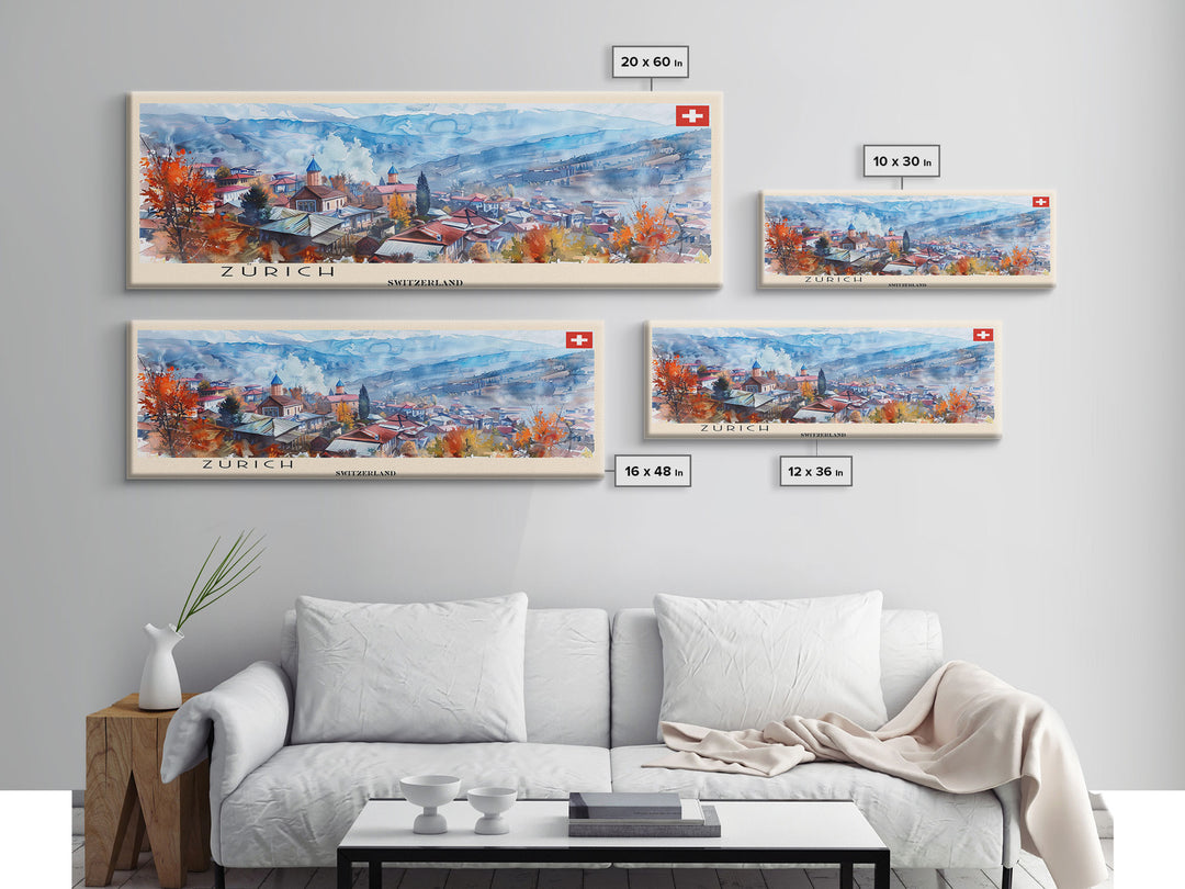 Zugdidi Georgia Travel Print Wall Art, Panoramic City Art, Travel Art, Wall Decor, Vacation Gift, Framed Canvas Print Or Metal Art