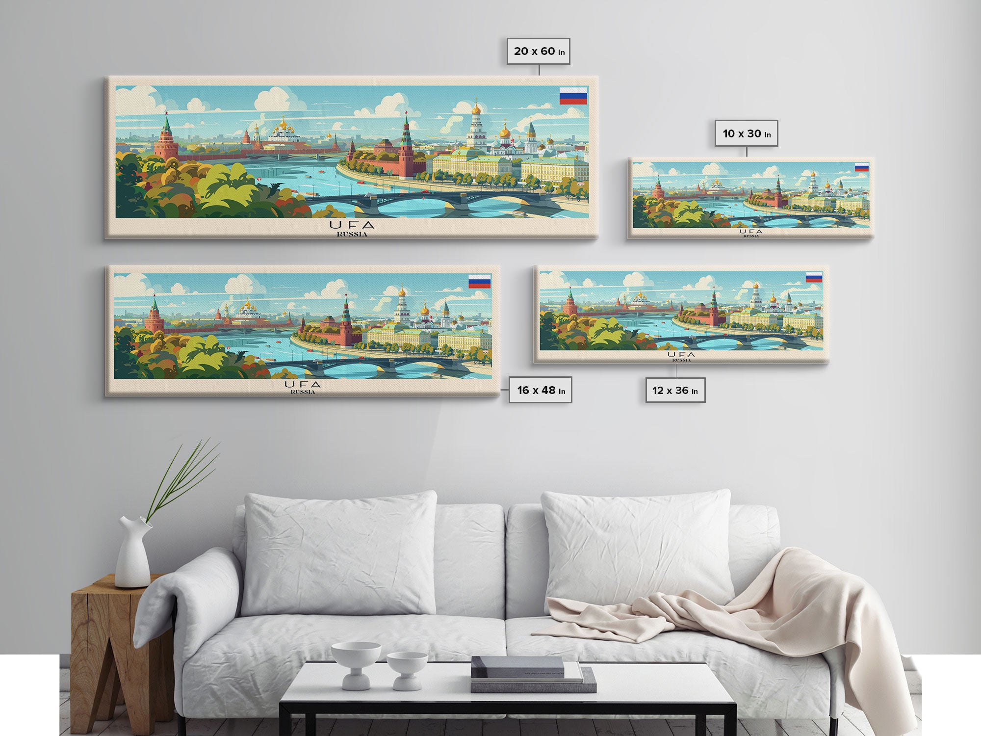 Ufa Russia Wall Art, Panoramic Travel Poster, Panoramic Framed Canvas Print, City Wall Art, Wall Hanging Home Decor, Travel Art