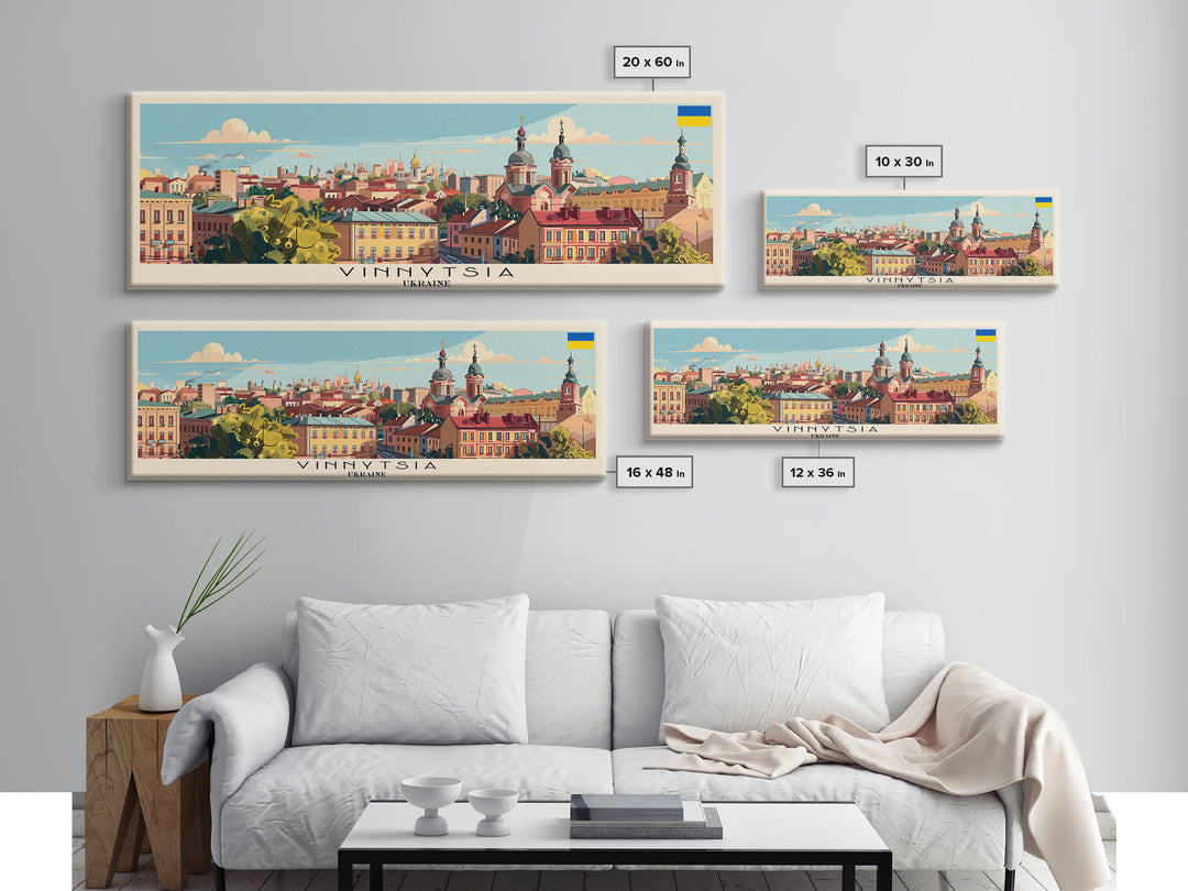 Vinnytsia Ukraine Travel Print Wall Art, Panoramic City Art, Travel Art, Wall Decor, Vacation Gift, Framed Canvas Print Or Metal Art