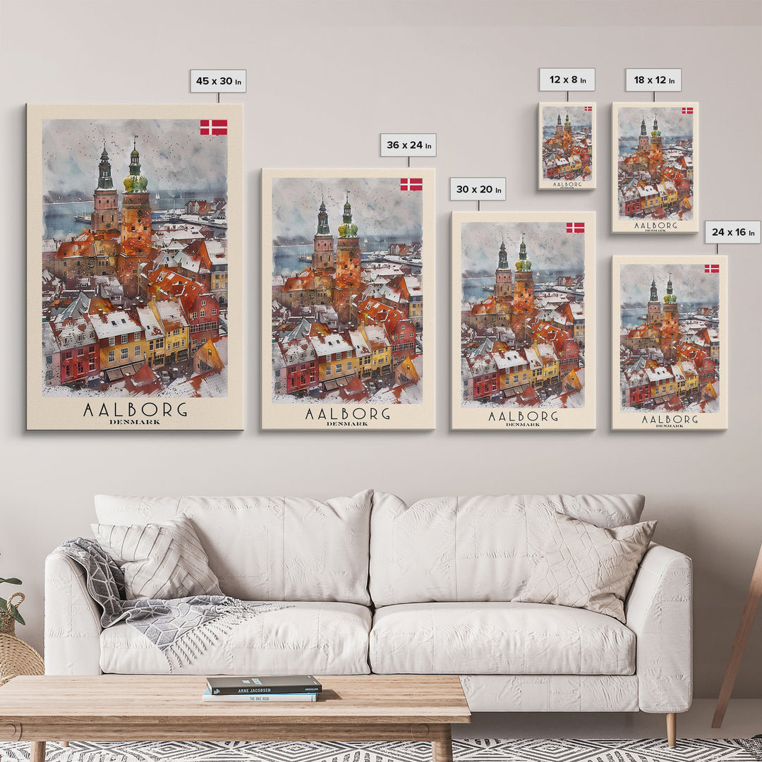 Vibrant Aalst Belgium Cityscape Reflection, Framed Canvas Print, Perfect for Bedroom Art, Boho Style, Home Decor Wall Art