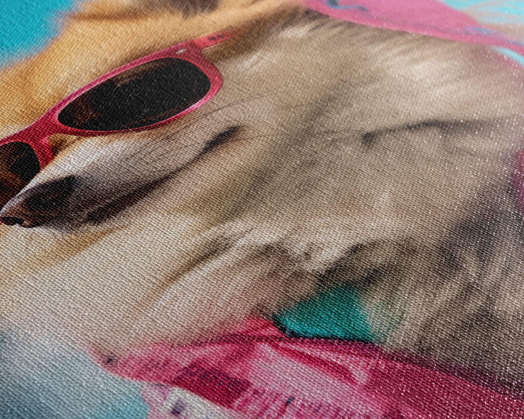 Pomeranian Wall Print, Dog With Shades, Dog Wall Art, Pink Shirt, Funny Wall Art, Framed Wall Art, Framed Canvas, Wall Print, Wall Canvas