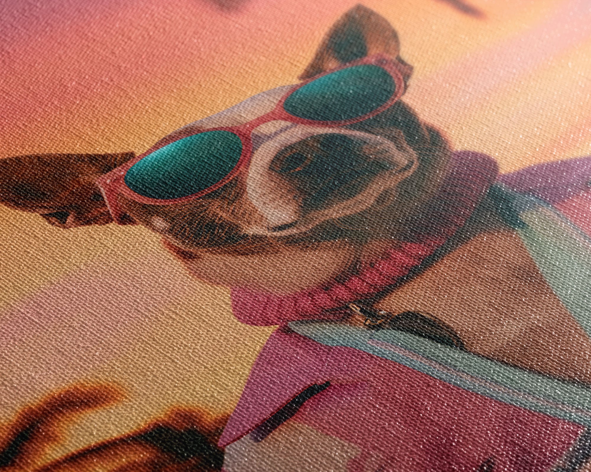 Chihuahua Wall Print, Dog Print, Dog Sunglasses, Dog In Pink Tracksuit, Funny Art, Framed Wall Art, Framed Canvas, Wall Print, Wall Canvas