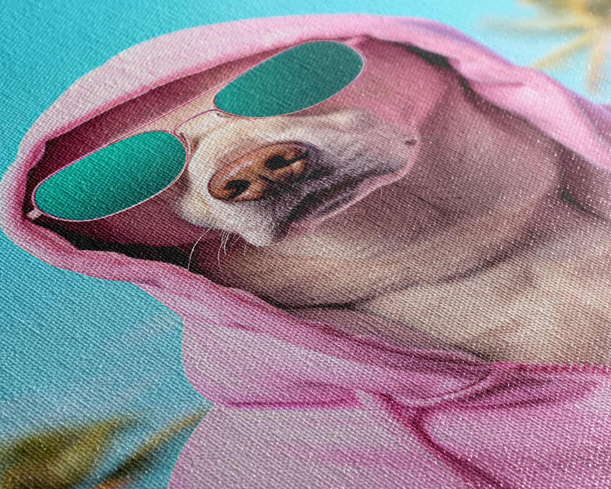 Labrador In Pink Hoodie Sunglasses Wall Print, Dog Portrait, Dog Art Print, Framed Wall Art, Framed Canvas, Wall Print, Wall Canvas