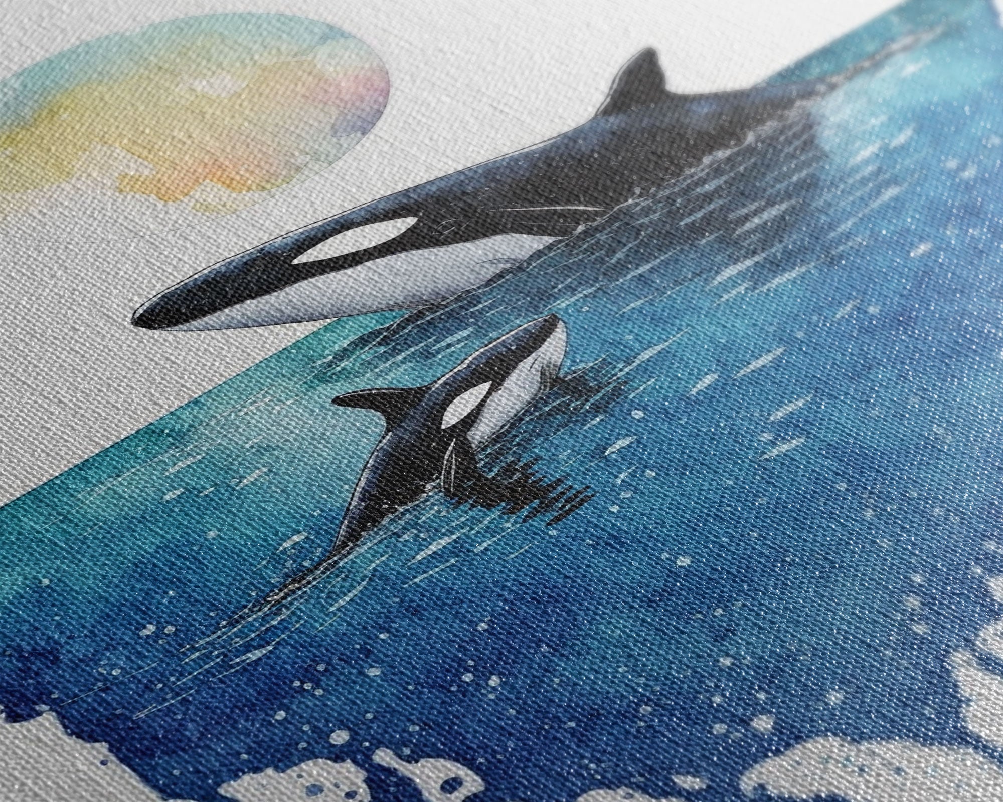 Watercolor Orca Painting - Killer Whales - Whale Nursery, Whale Art, Whale Print, Orca Whale, Beach Decor, Watercolor Animal Prints