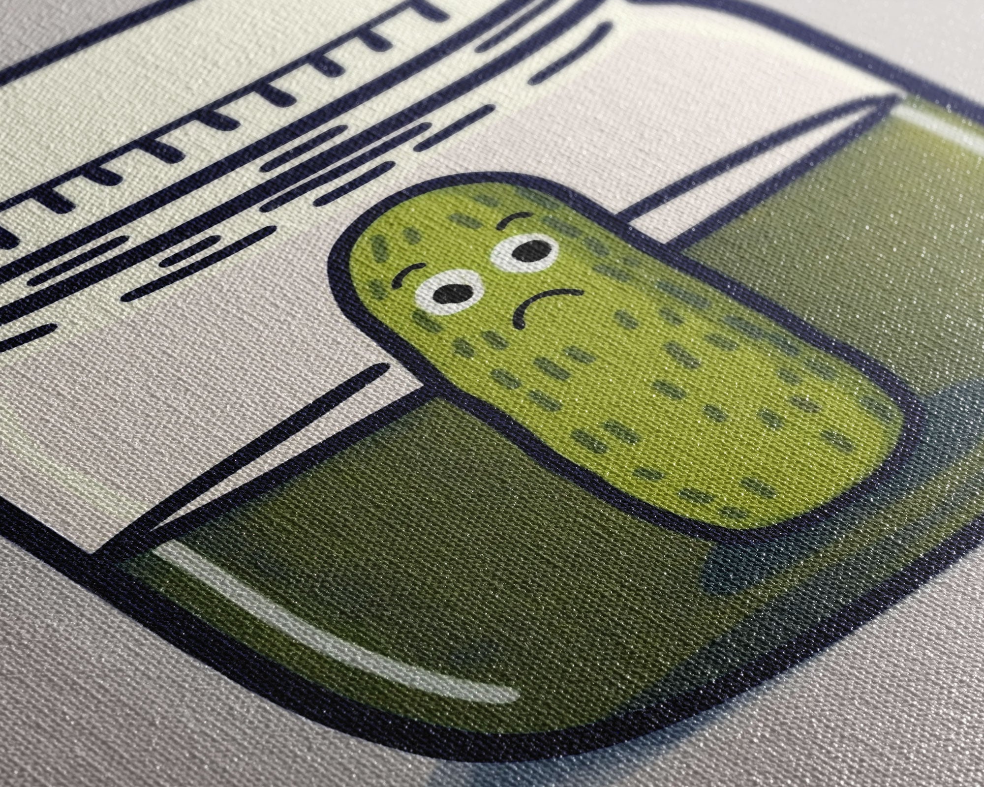 Sad Pickle Art, Framed Canvas Print, The Last Pickle, Cartoon Pickle Art