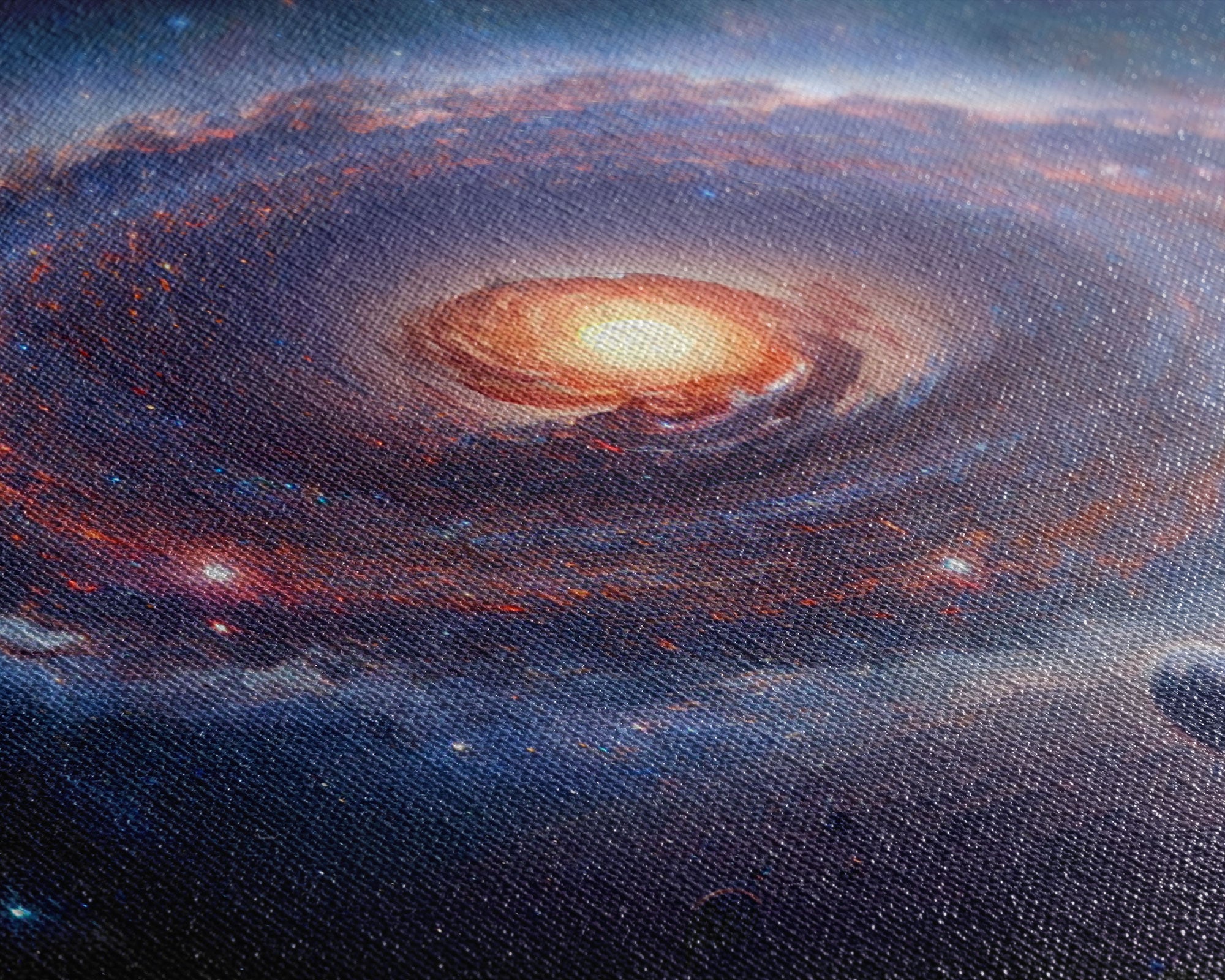 Spiral Galaxy Canvas Print, Original Astral Bodies Painting Print, Panoramic / Large Format Wall Art, Framed Art