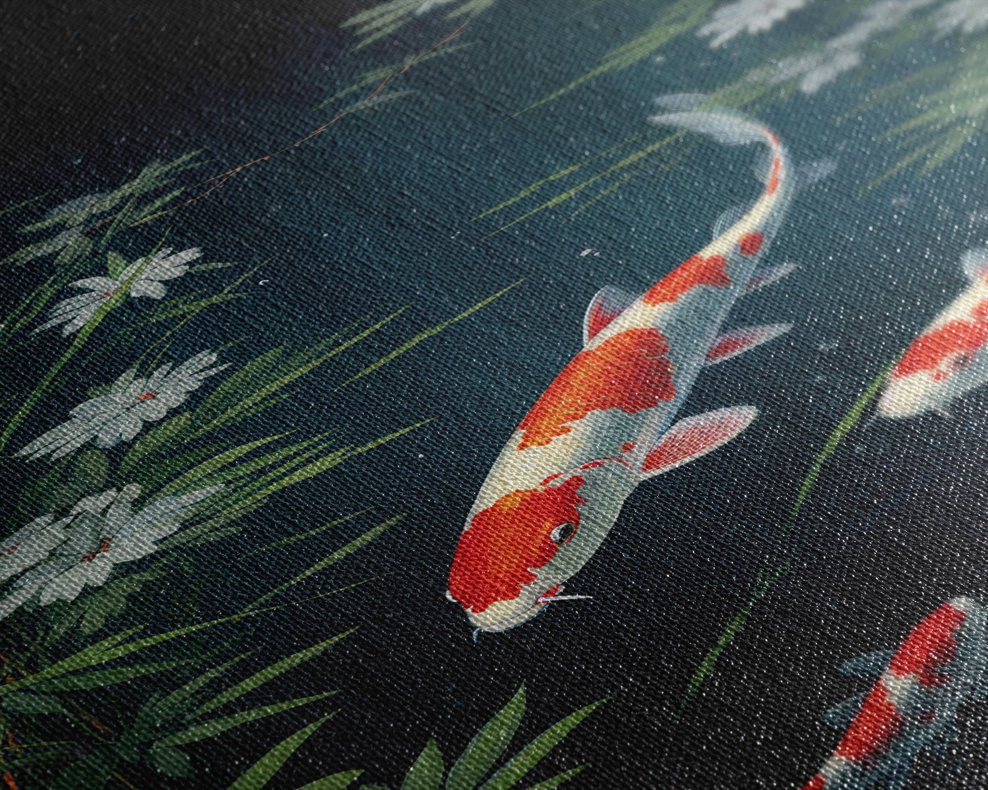 Koi Fish Wall Art, Fish Painting, Zen Wall Art, Fish Wall Art, Nature Print, Canvas Print, Wall Art, Vertical Art, Home Office Art, RV Decor