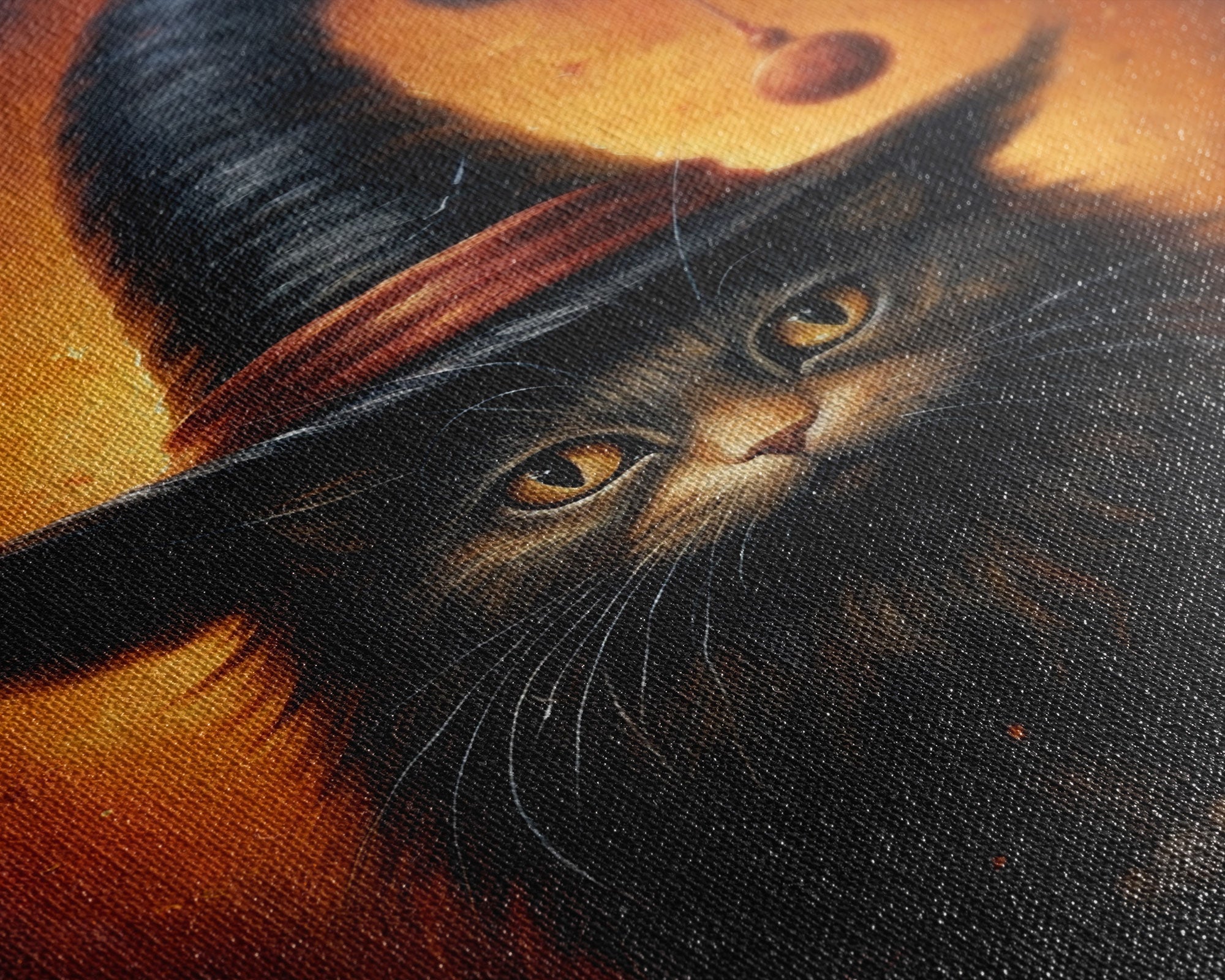 Cute Witch's Familiar Cat Halloween Art, Cat Witch, Cat Painting, Cute Cat Print, Halloween Decor