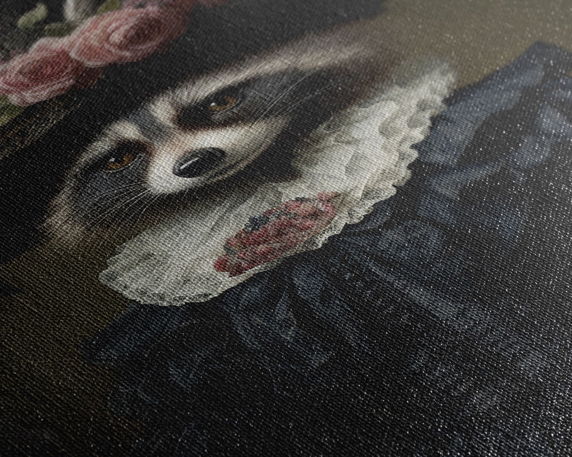 Fancy Victorian Lady Racoon, Framed Canvas Print Or Canvas, Victorian Animal Print Oil Painting, Funny Halloween Decor