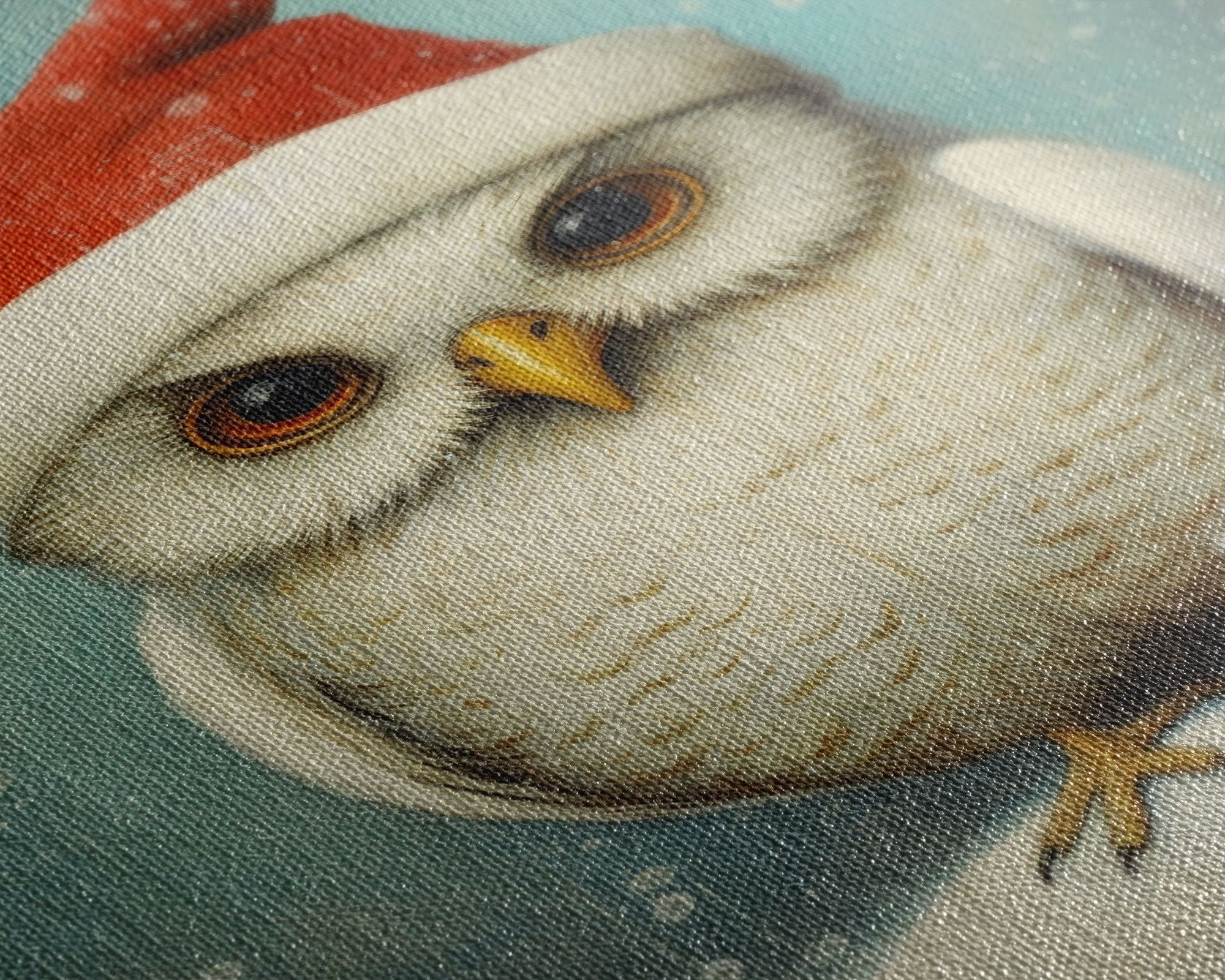 Silly Snow Owl Dressed For Christmas, Christmas Art, Christmas Decor, Christmas Wall Art, Farmhouse Christmas, Vintage Christmas, Owl Print