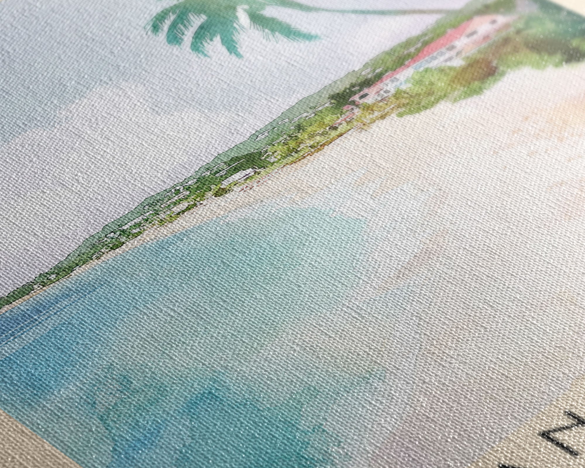 Crane Beach, Barbados Watercolor Print, Vacation Gift, Barbados Wall Art, Vacation Wall Art, Vacatation Memories, Beach Decor, Beach Or Lakehouse Art