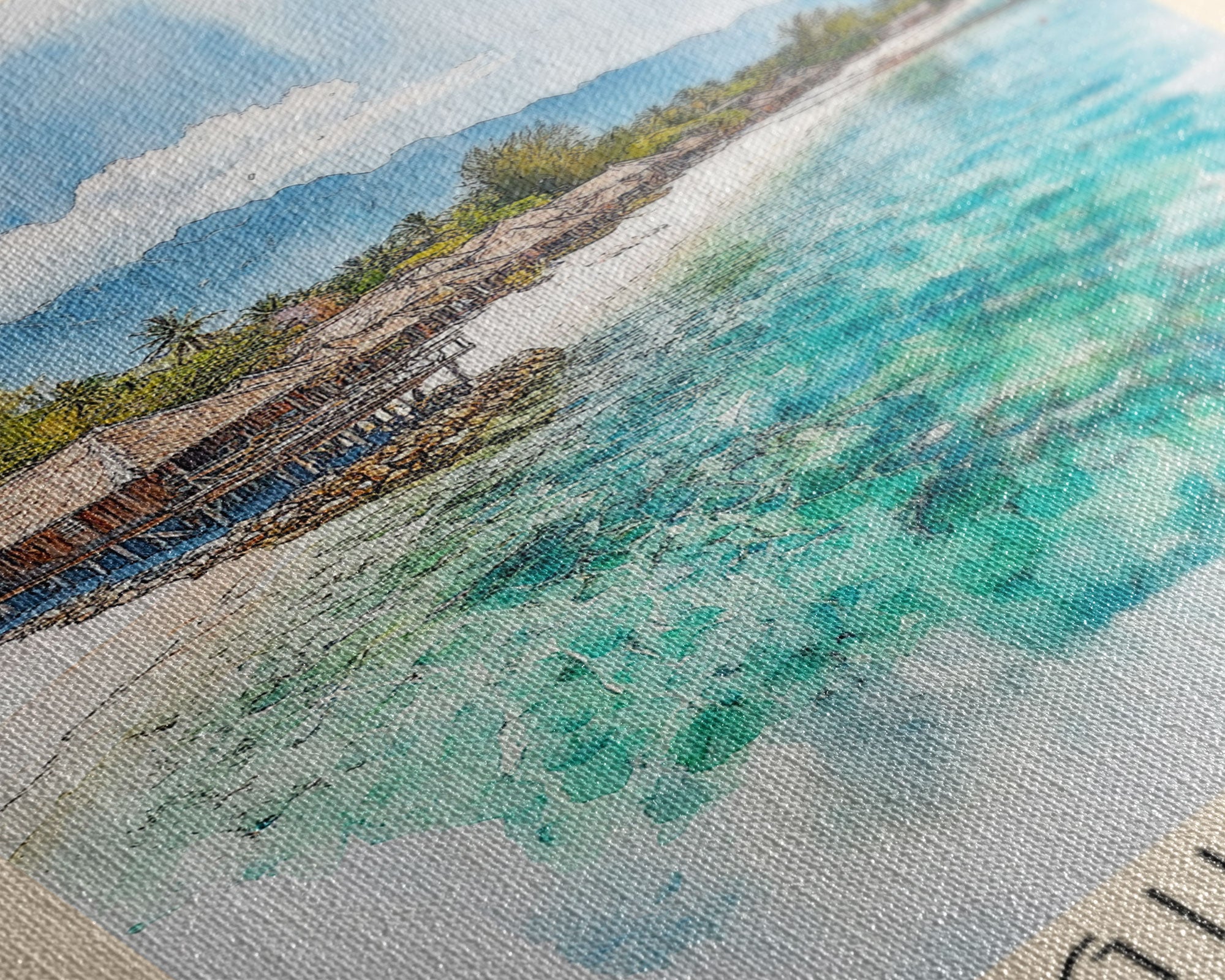 Gili Air, Indonesia Watercolor Print, Vacation Gift, Indonesia Wall Art, Vacation Wall Art, Vacatation Memories, Beach Decor, Beach Or Lakehouse Art