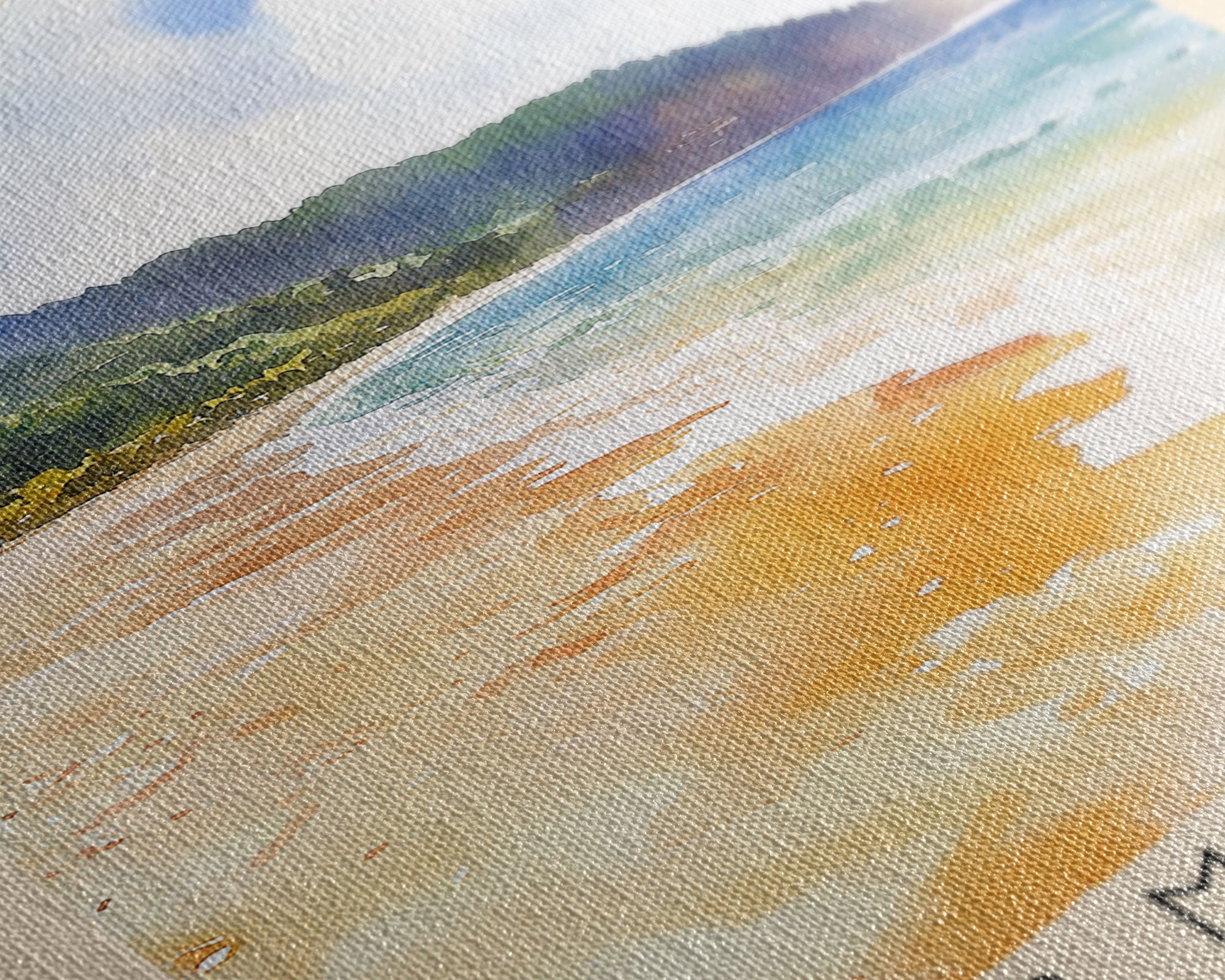 Lopes Mendes Beach, Brazil Watercolor Print, Vacation Gift, Brazil Wall Art, Beach Painting, Beach Decor, Beach Or Lakehouse Art