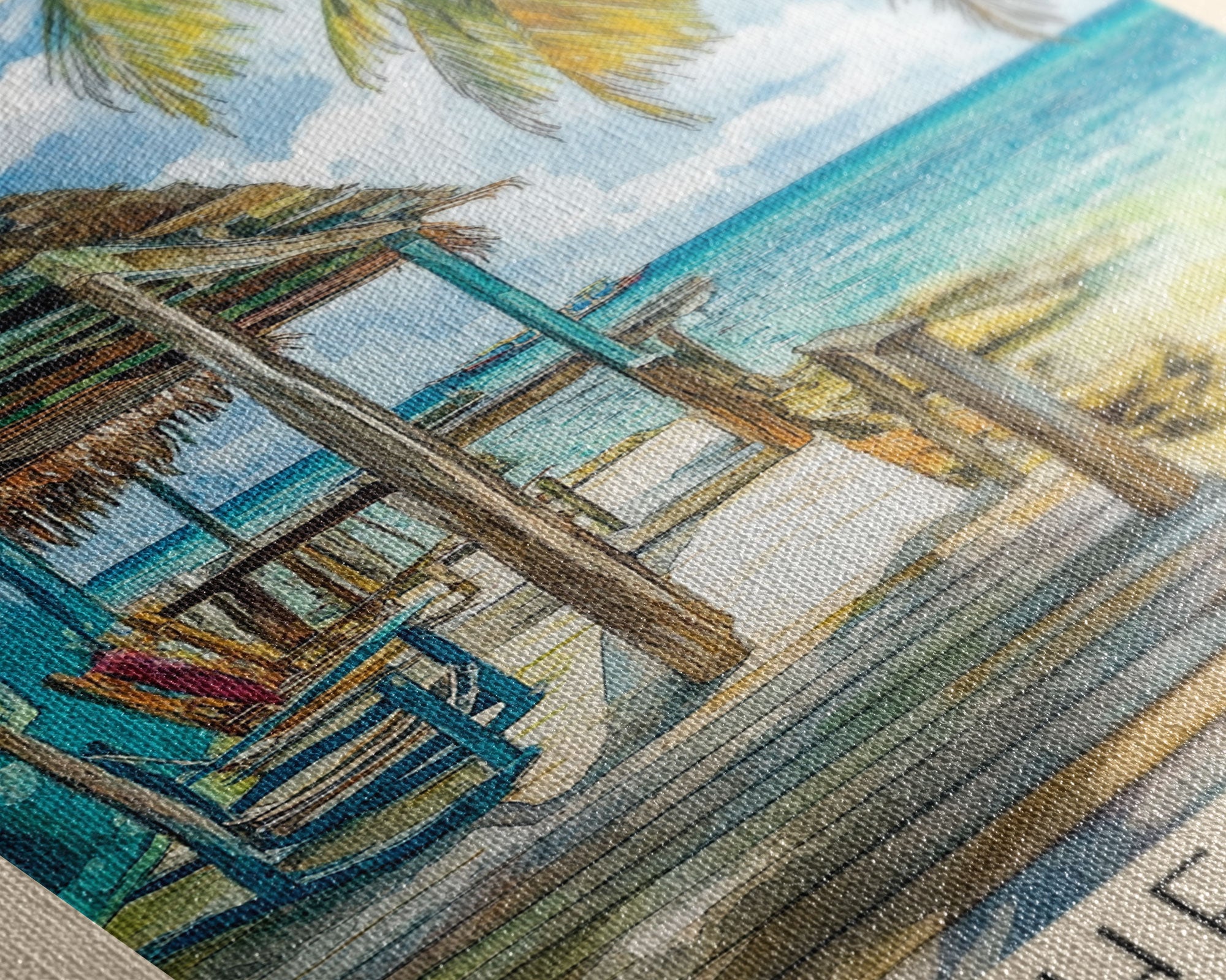 The Split, Belize Watercolor Beach Print, Vacation Gift, Belize Wall Art, Beach Painting, Beach Decor, Beach Painting