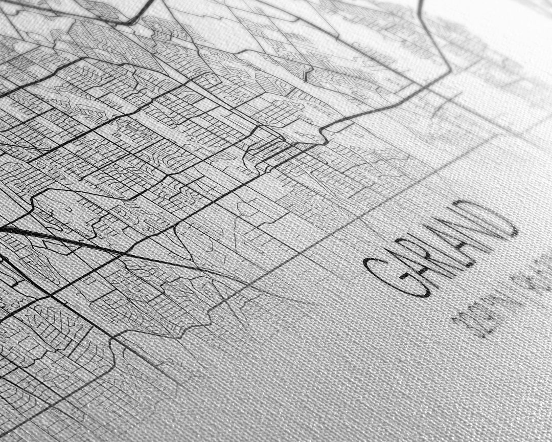 Panoramic Garland City Map, Texas Art, Map Print, Minimalist Wall Art, Canvas Art, Housewarming Gift, Street Map Art, Closing Gift