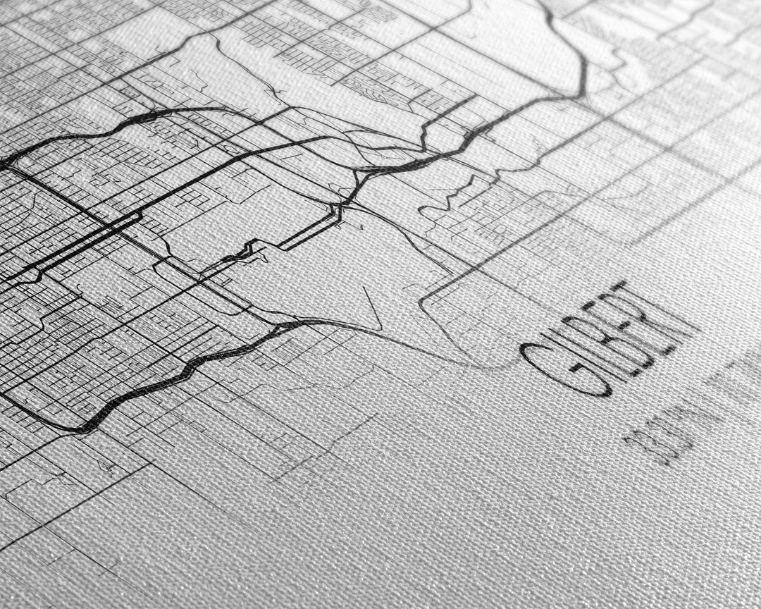 Panoramic Gilbert City Map, Arizona Art, Map Print, Minimalist Wall Art, Canvas Art, Housewarming Gift, Street Map Art, Closing Gift