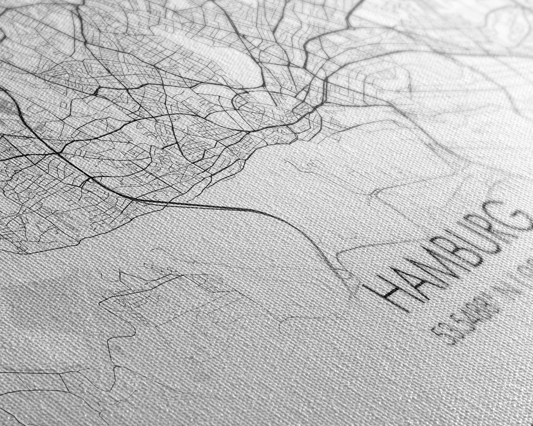 Hamburg City Map, Germany Map, Map Art, Minimalist Art, Wall Art, Canvas Art, Europe Wall Art, Gifts For Dad, Office Wall Art, Unique Art