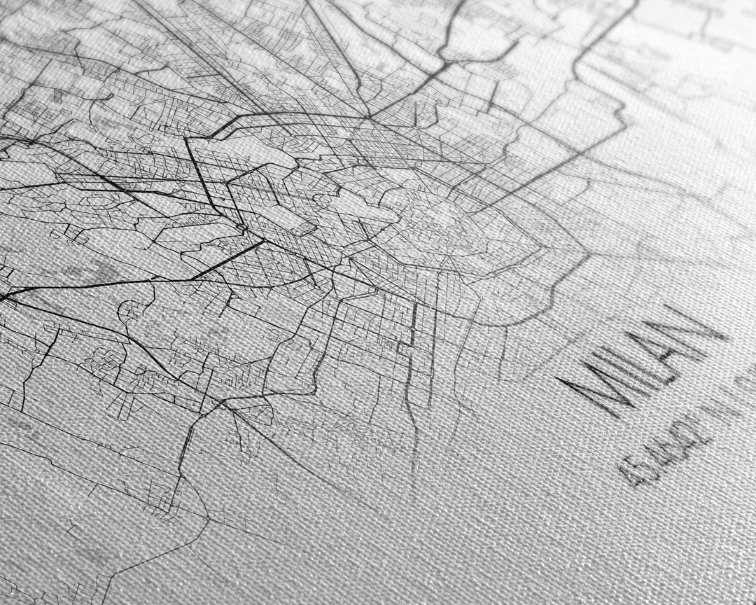 Milan City Map, Italy Map, Map Art, Minimalist Wall Art, Wall Art, Canvas Art, Europe Wall Art, Italy Wall Art, Above Bed Art, Gift Ideas