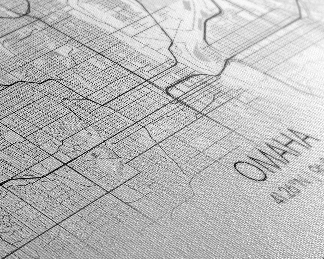 Omaha City Map, Nebraska Art, Map Print, Minimalist Wall Art, Wall Art, Canvas Art, Realtor Thank You, Wall Hanging, Farmhouse Décor