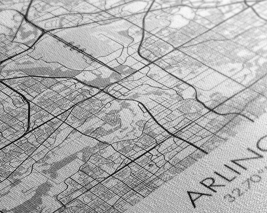 Arlington Street Map, Texas Map, City Art, Travel Map, Home Office Art, Family Gift, Modern Art, Wall Art, Canvas Print, Canvas Wall Art