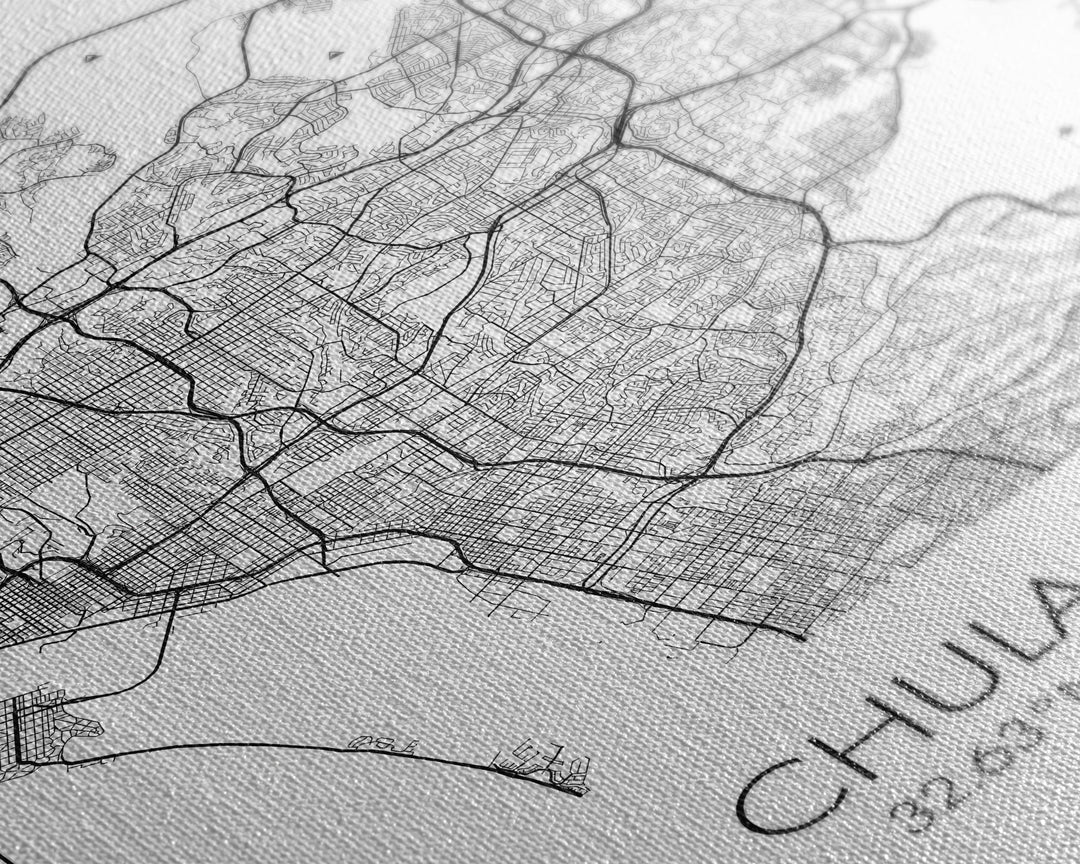 Chula Vista Street Map, California Map, City Map Art, Modern Art, Wall Art, Canvas Print, Canvas Wall Art, Living Room Wall Art, Travel Art