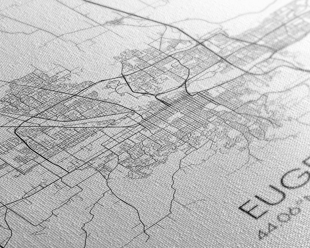 Eugene Street Map, Oregon Map, City Map Art, Minimalist Art, Wall Art, Canvas Print, Traveler Gift, Home Office Wall Art, Travel Décor