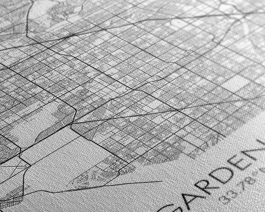 Garden Grove Street Map, California Map, City Map Art, Minimalist Art, Wall Art, Canvas Print, Black And White Map, Best Friend Gift