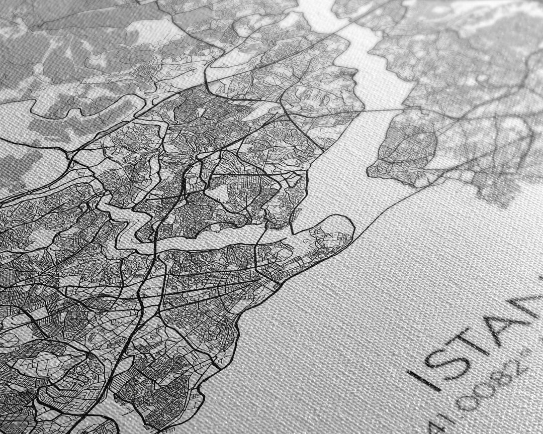 Istanbul Street Map, Turkey Map, City Map Art, Minimalist Art, Wall Art, Canvas Print, Travel Wall Art, Master Bedroom Décor, Gift For Her