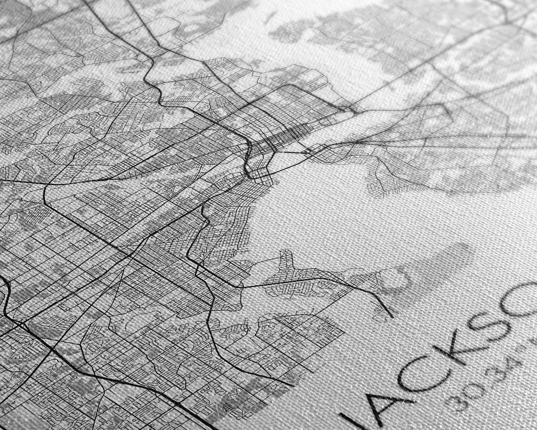 Jacksonville Street Map, Florida Map, City Map Art, Minimalist Art, Wall Art, Canvas Print, Travel Art, Home Wall Art, Travel Gifts For Men