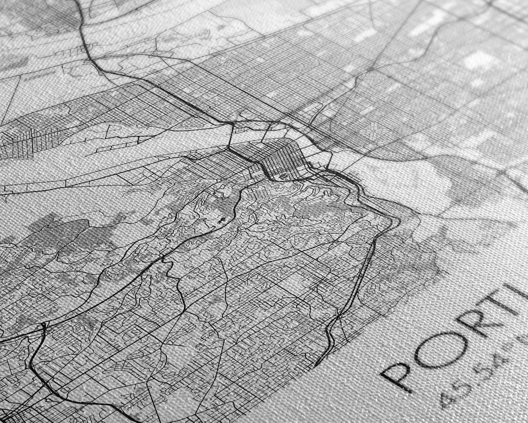 Portland Street Map, Oregon Map, City Map Art, Minimalist Art, Wall Art, Canvas Print, Black And White Art, Travel Print, Couples Gift