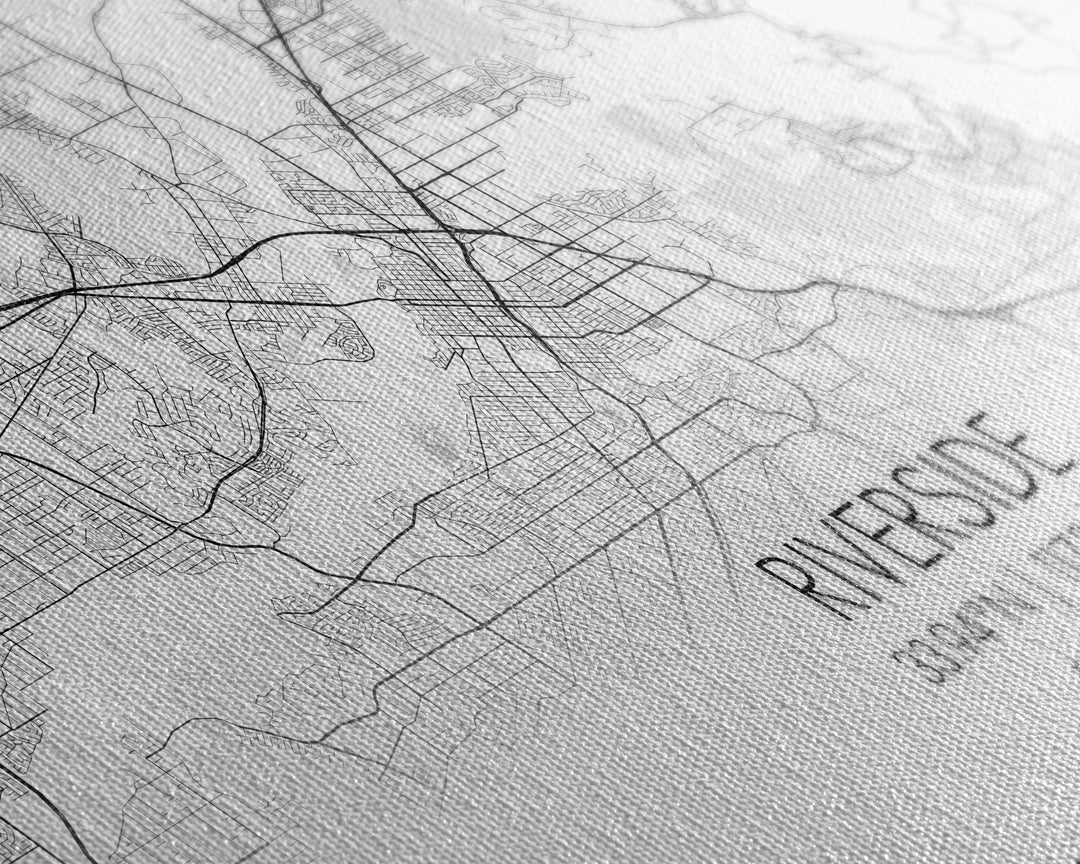 Riverside City Map, California Art, Map Print, Minimalist Wall Art, Wall Art, Canvas Art, Panoramic Wall Art, Gift For Graduation, Room Art