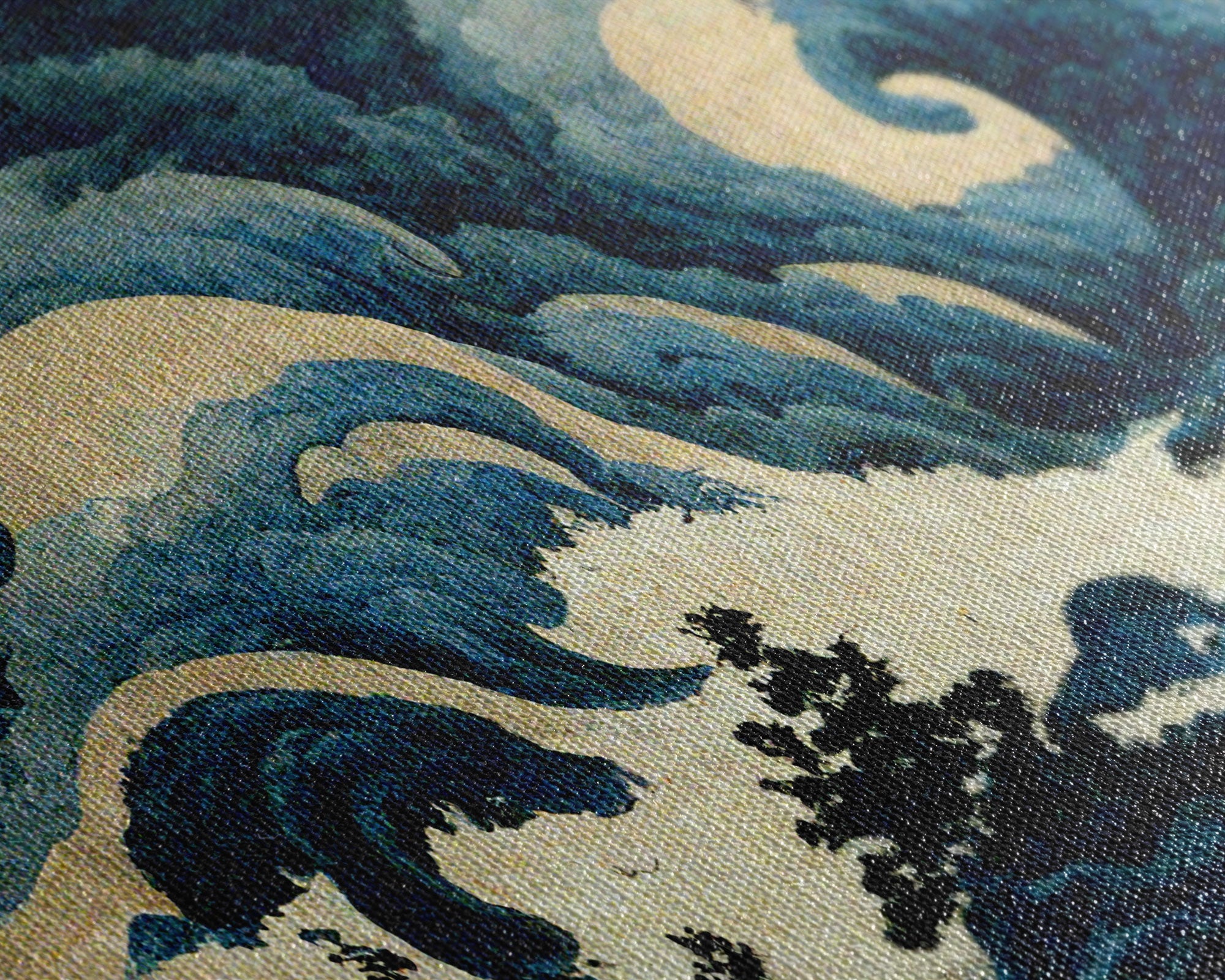 Japanese Style Wall Art, A Stormy Sea, Canvas Print, ready to hang wall art