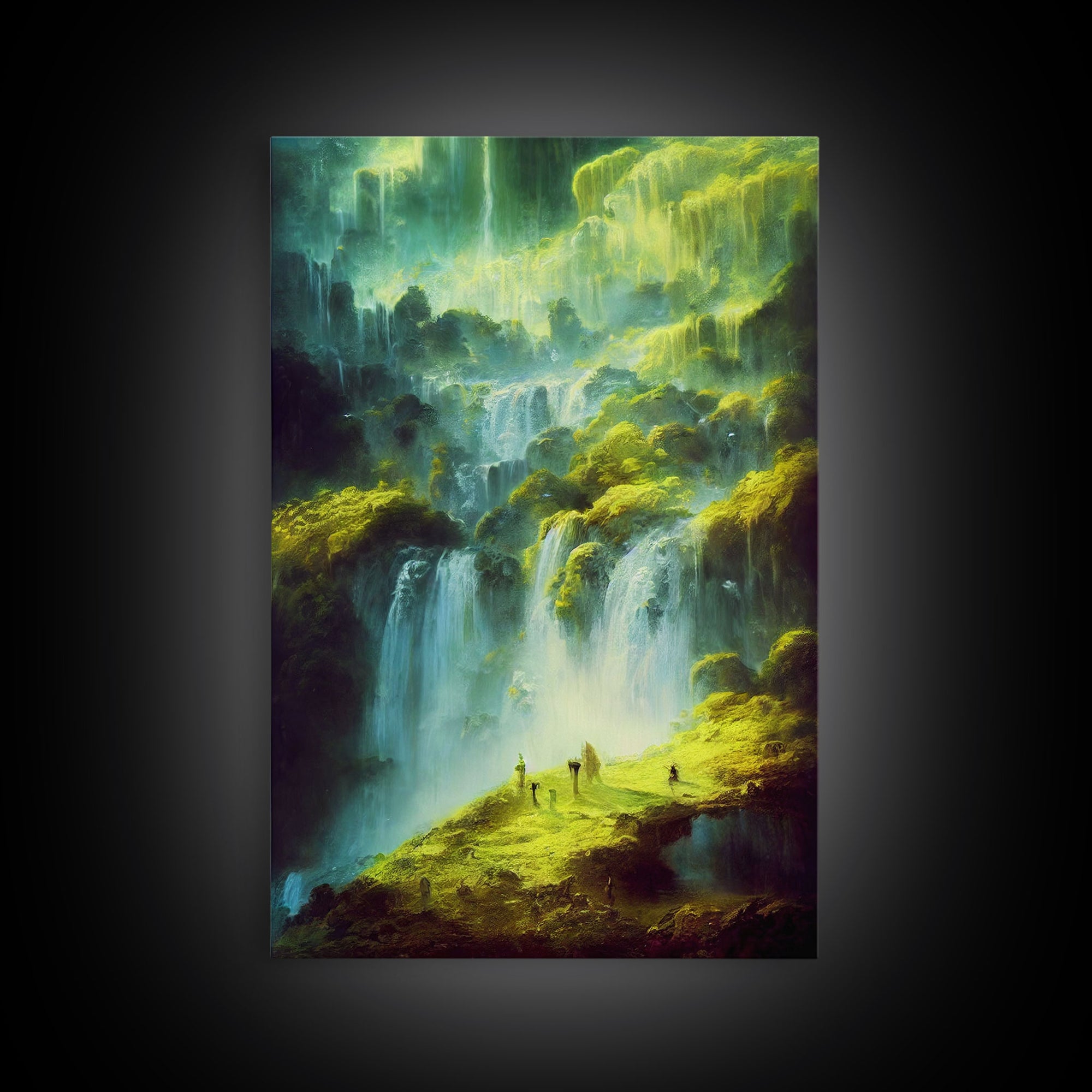 High Fantasy RPG concept art, Fantasy Landscape, Framed Canvas Print, Ready To Hang Framed Wall Art, Living Room Wall Decor