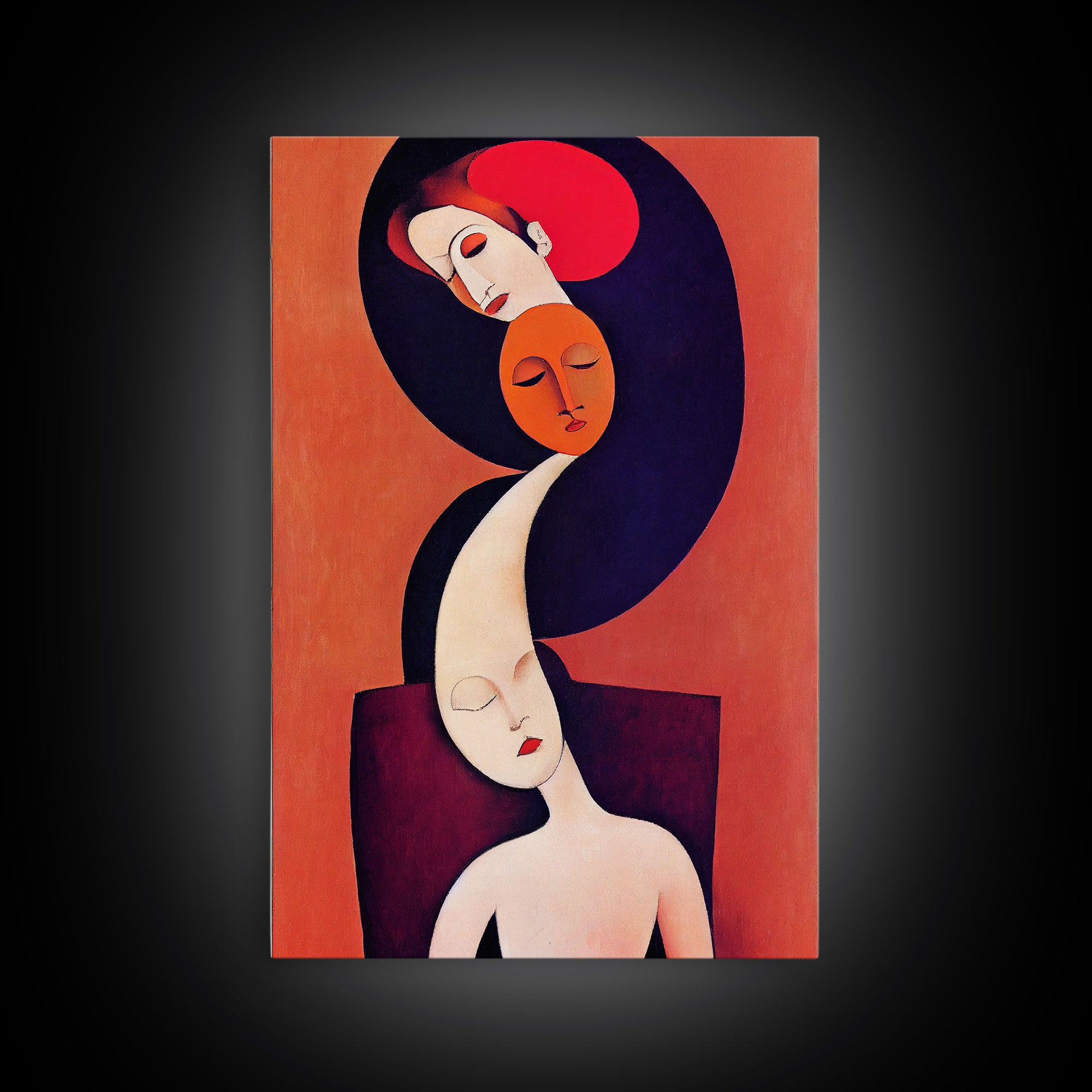 Dreaming Of You Cubism Woman Faces Abstract Fine Art Print, Wall Art Print, Wall Poster