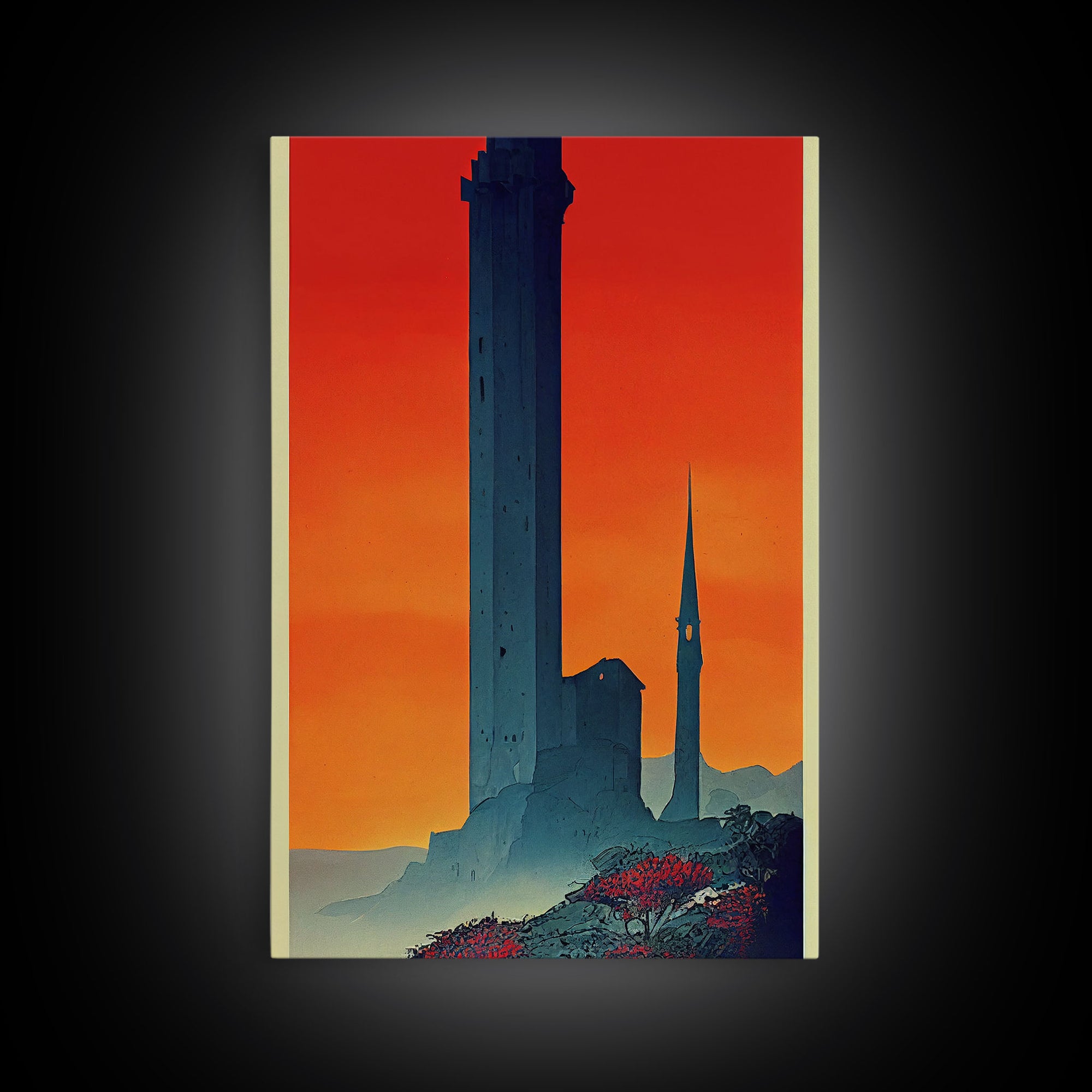 The Dark Tower, Fantasy RPG Concept Art, Wall art, framed canvas print, framed painting