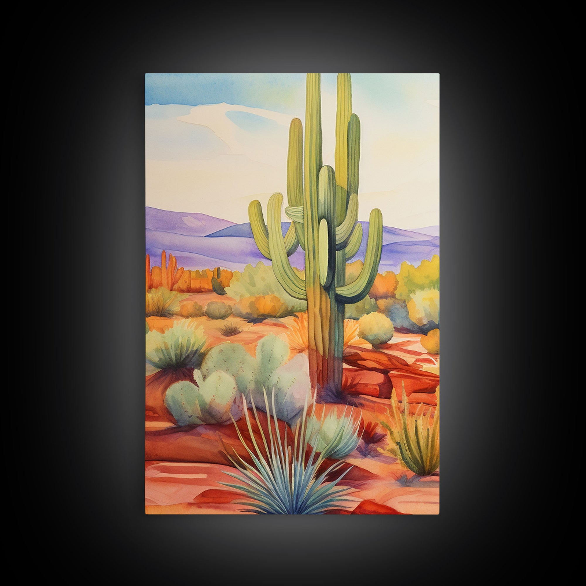 Southwestern Desert Landscape 3 Piece Canvas Prints, Painting, Minimalist Art, Decor, Wall Decor, Wallpaper, Midcentury Modern Western Decor