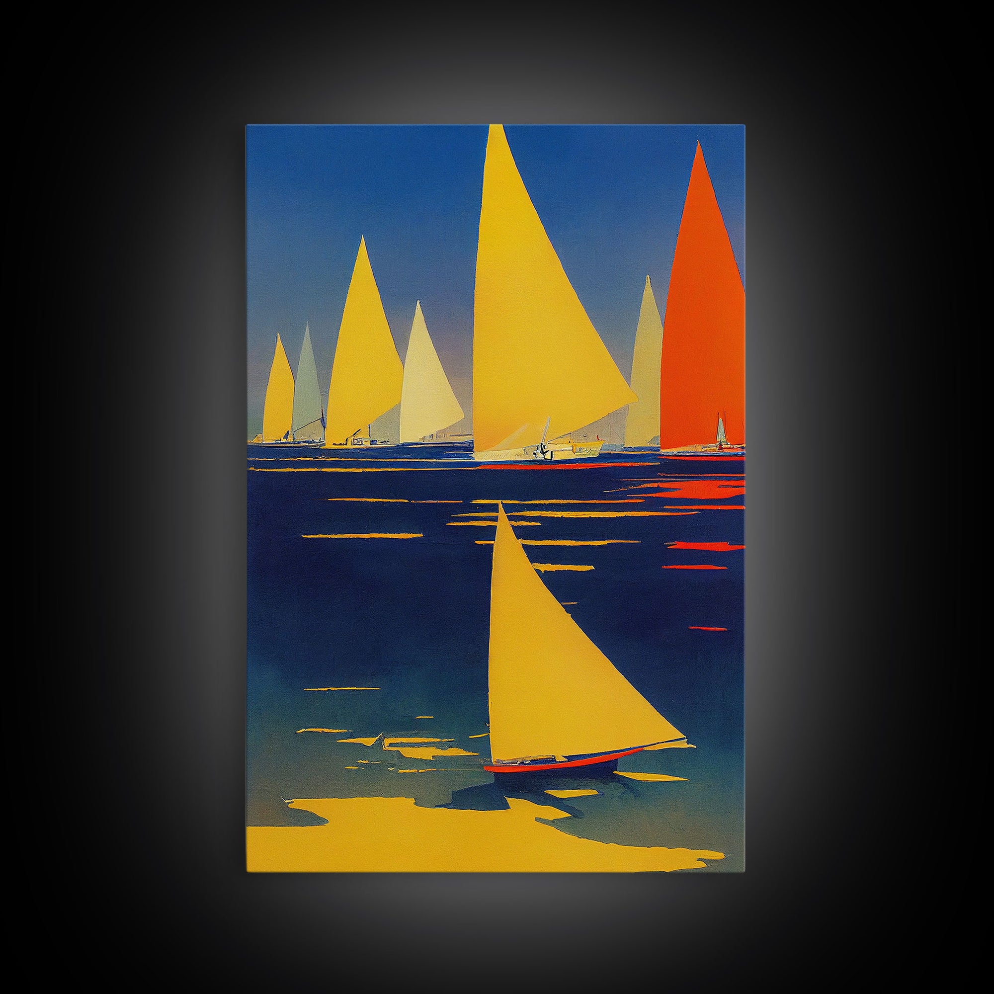 Nautical Wall Art, Sailboats On San Francisco Bay, Framed Canvas Print, Original Nautical Art, Nautical Canvas Art