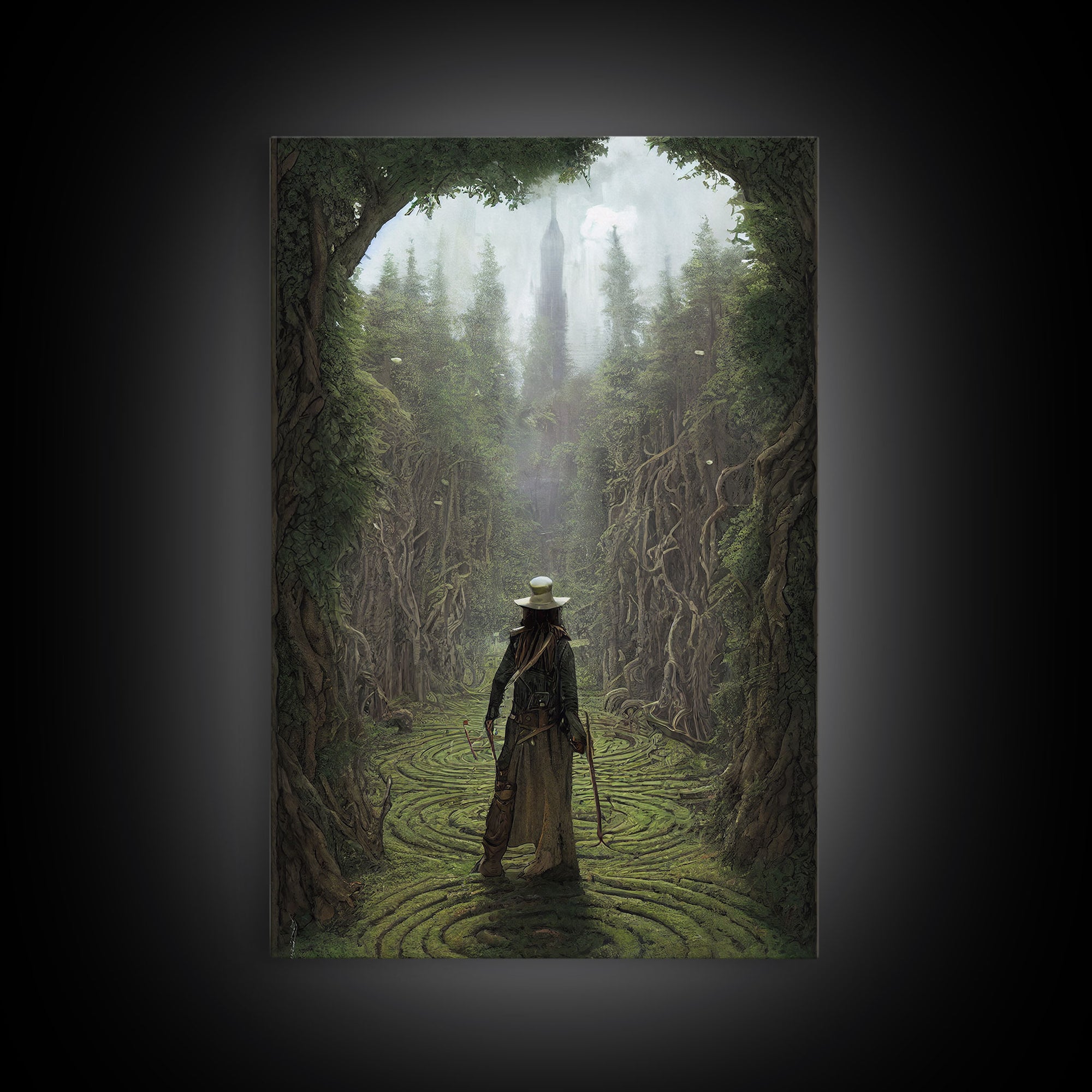 The Gardener, Floramancer Concept Art, Plantaemancer, Framed Canvas Print, Ready To Hang Framed Wall Art