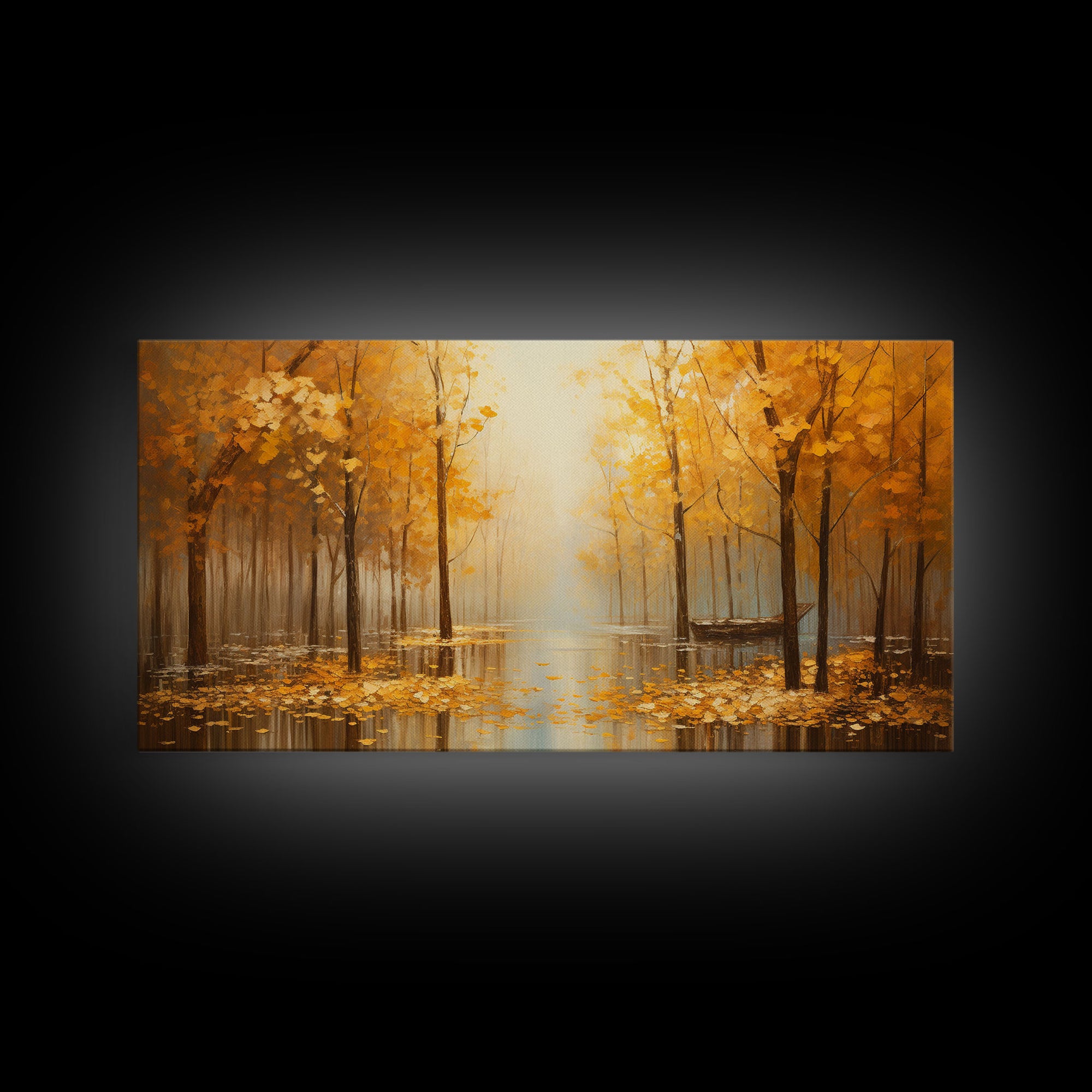 Fall Centerpiece Landscape Painting Canvas Print, Autumn Landscape Decor, Fall Centerpiece Fall Home Decor, Fall Wall Decor, Fall Home Decor