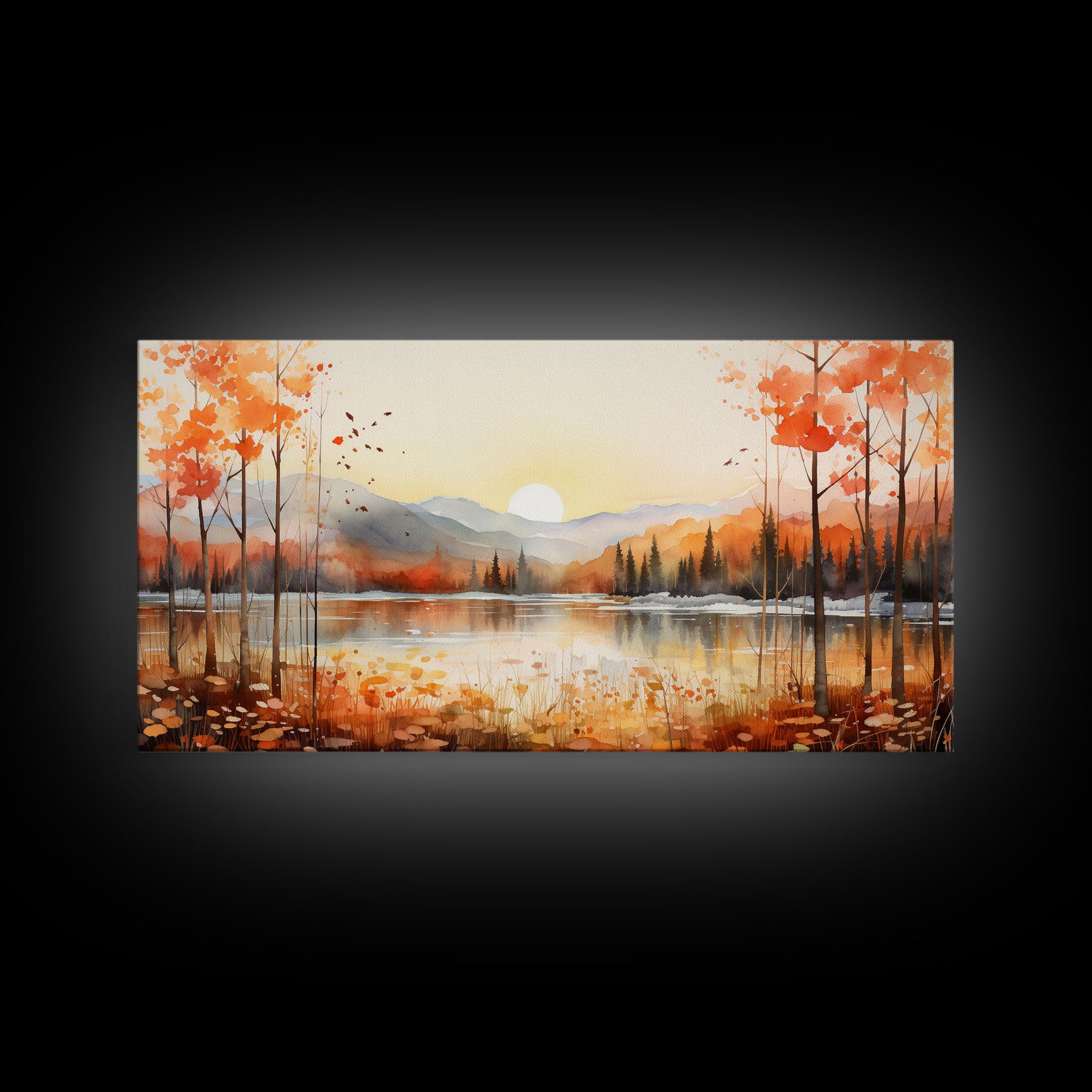 Beautiful Sunset Landscape Painting On Canvas, Original Canvas Print Nature Art, Fancy Landscape Wall Art, Bedroom Wall Decor Gifts Boho Art