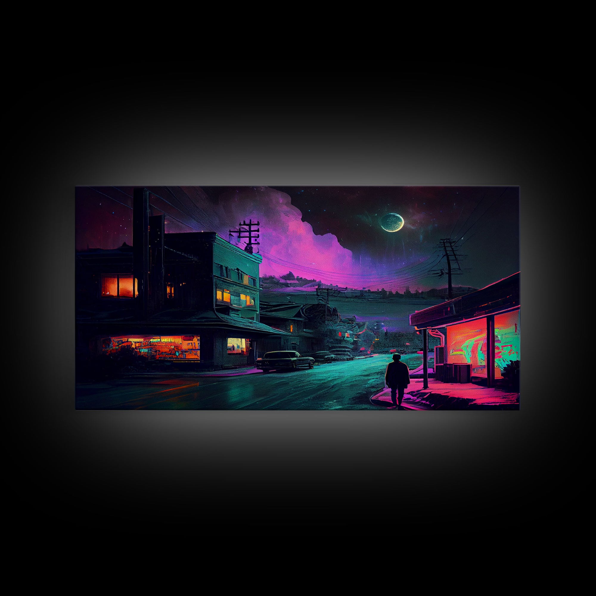 Scifi Art, Framed Canvas Print, Night Of The Comet