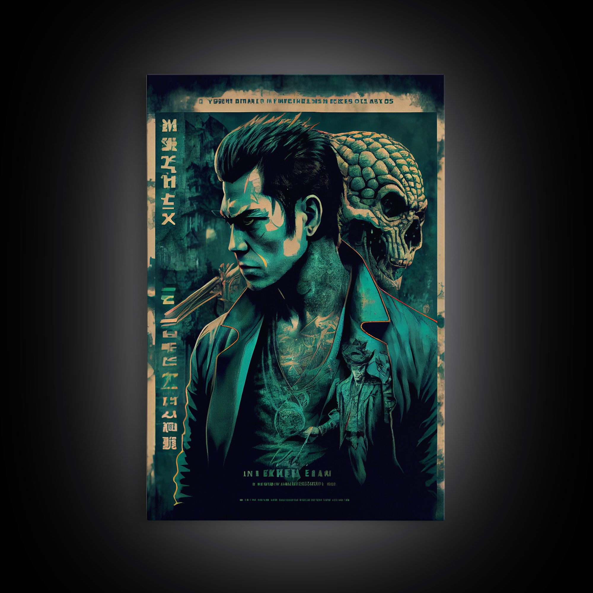 Yakuza vs Aliens, fake movie poster, fictional movie poster, fine art poster print