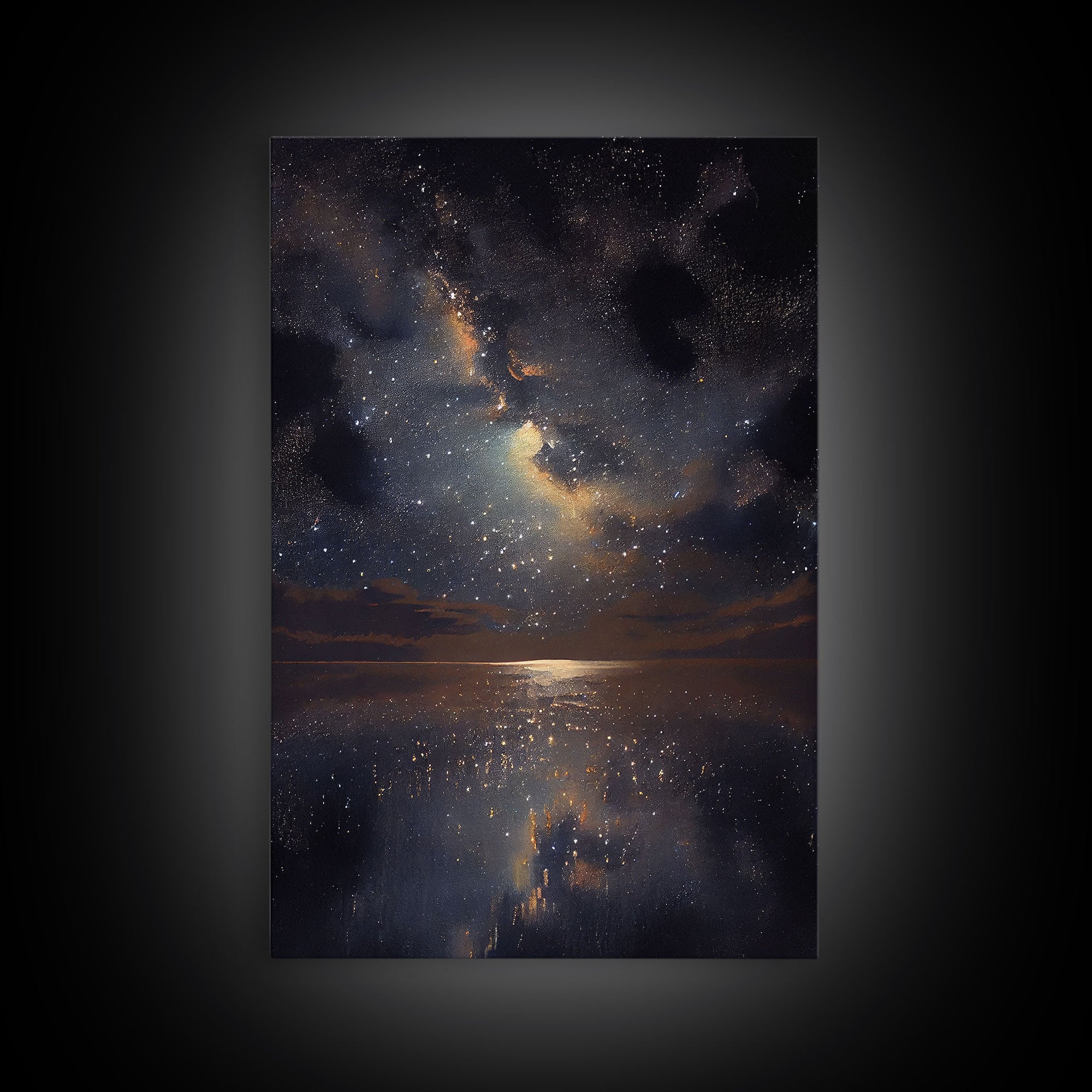 Ocean Reflection Night Sky Stars Galaxy Fine Art Print, Wall Art Print, Wall Poster, Wall Décor