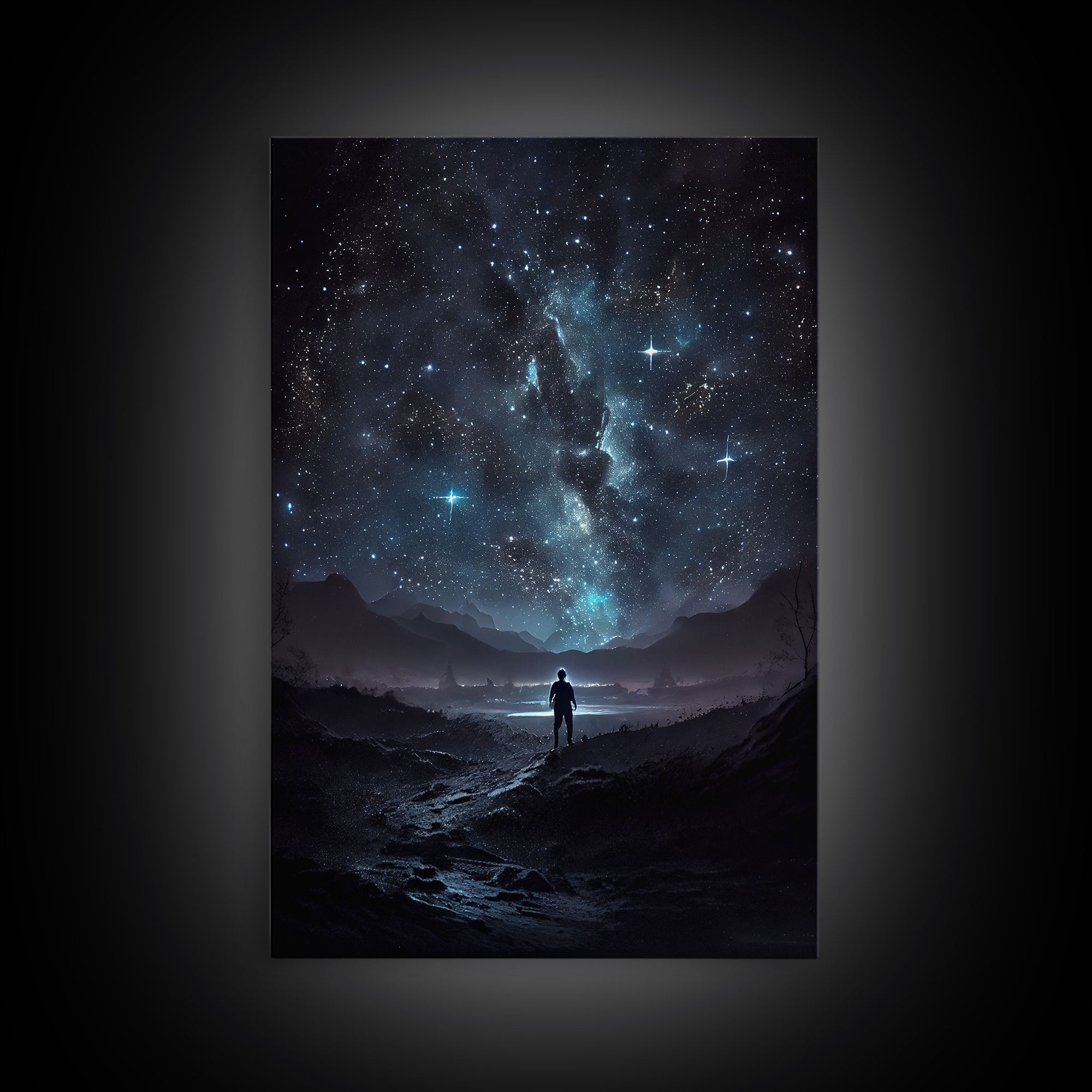 Wishing upon a star, constellation art, framed canvas print, framed wall art