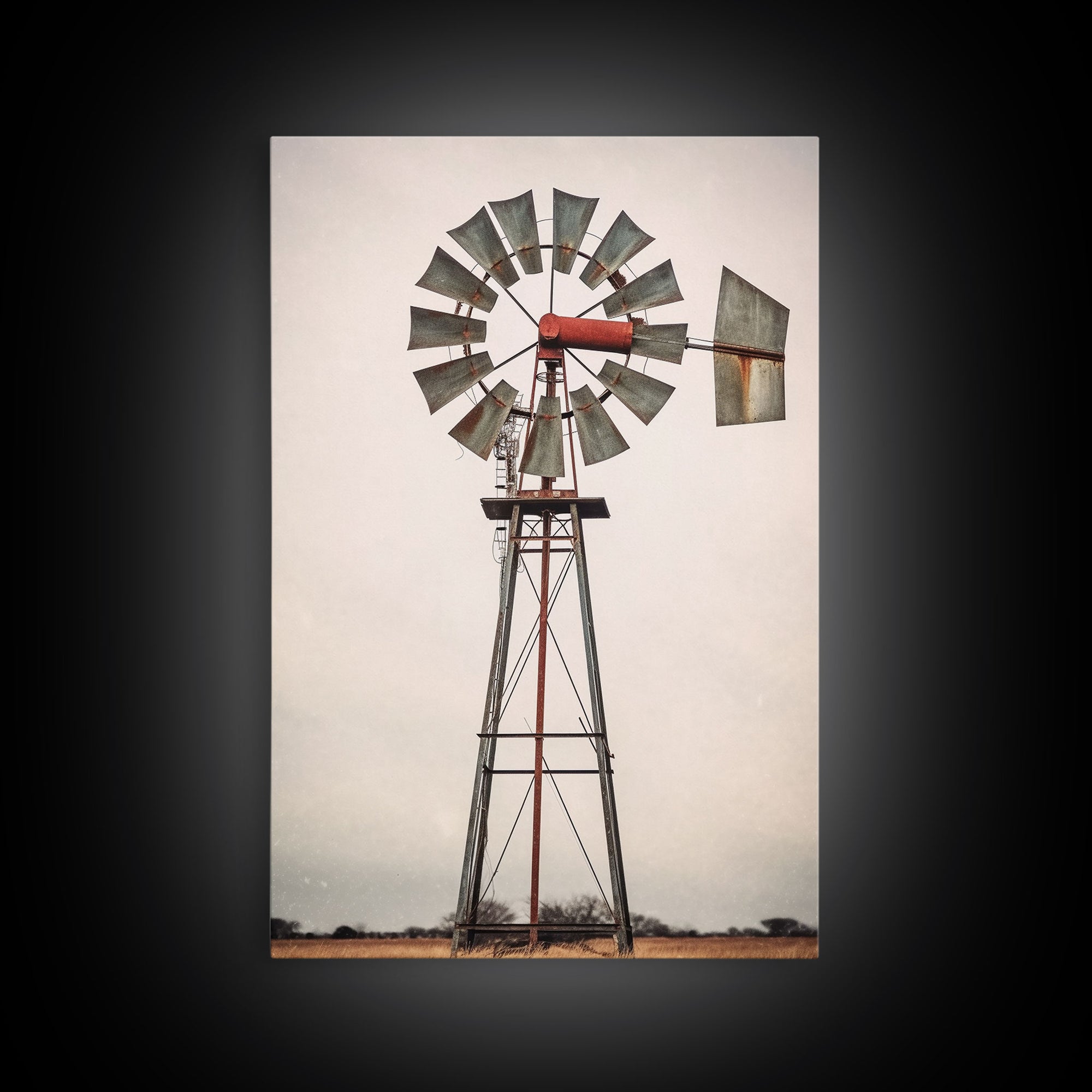 Rustic Farmhouse Home Decor, Windmill Photography Photo Print Art, Rustic Industrial Farmhouse Wall Art Picture, Country Landscape Picture