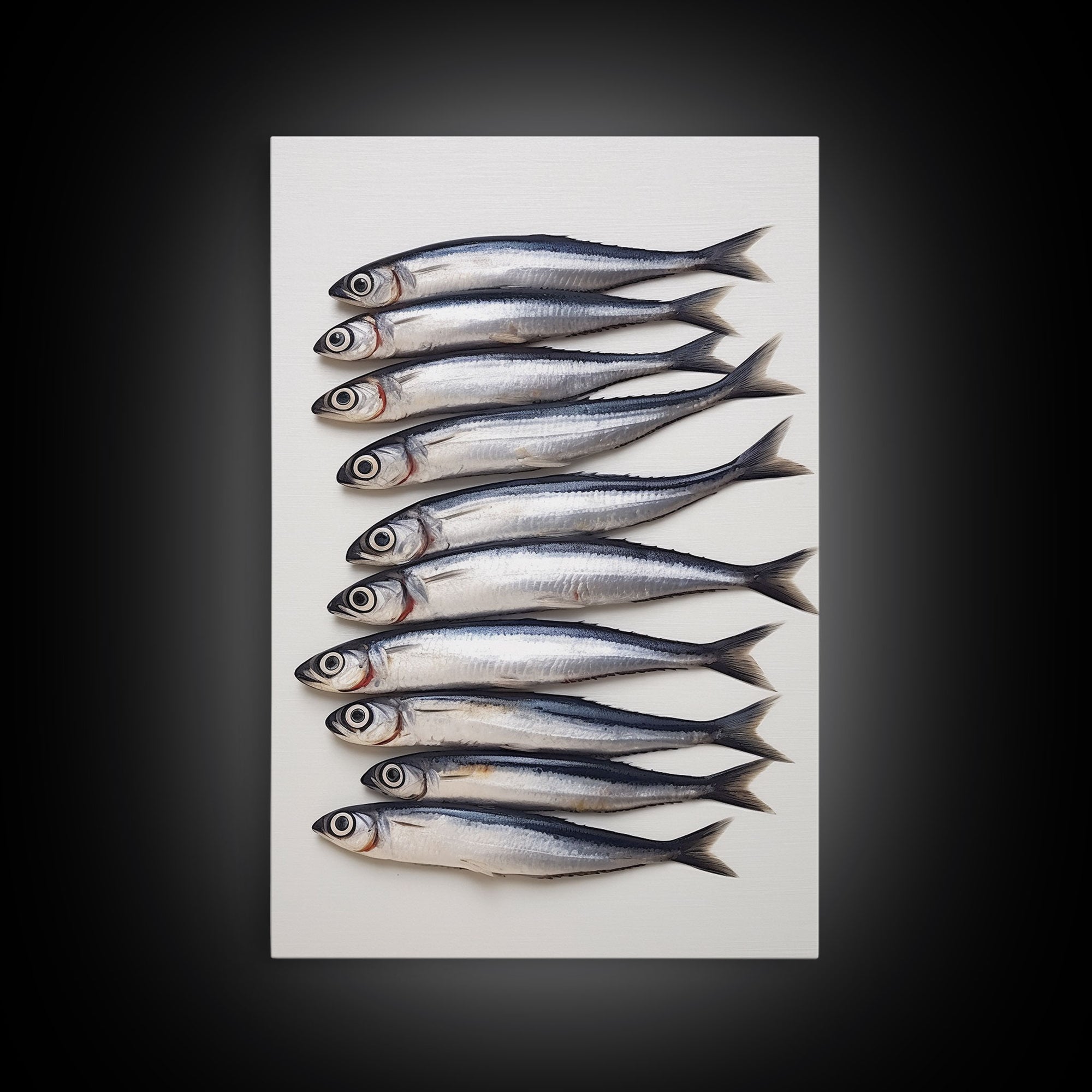 Sardines Art Print - Framed Canvas Art - Oil Painting Still Life Print - French Kitchen Art - Restaurant Art - Sardine Still Life - Fish Art